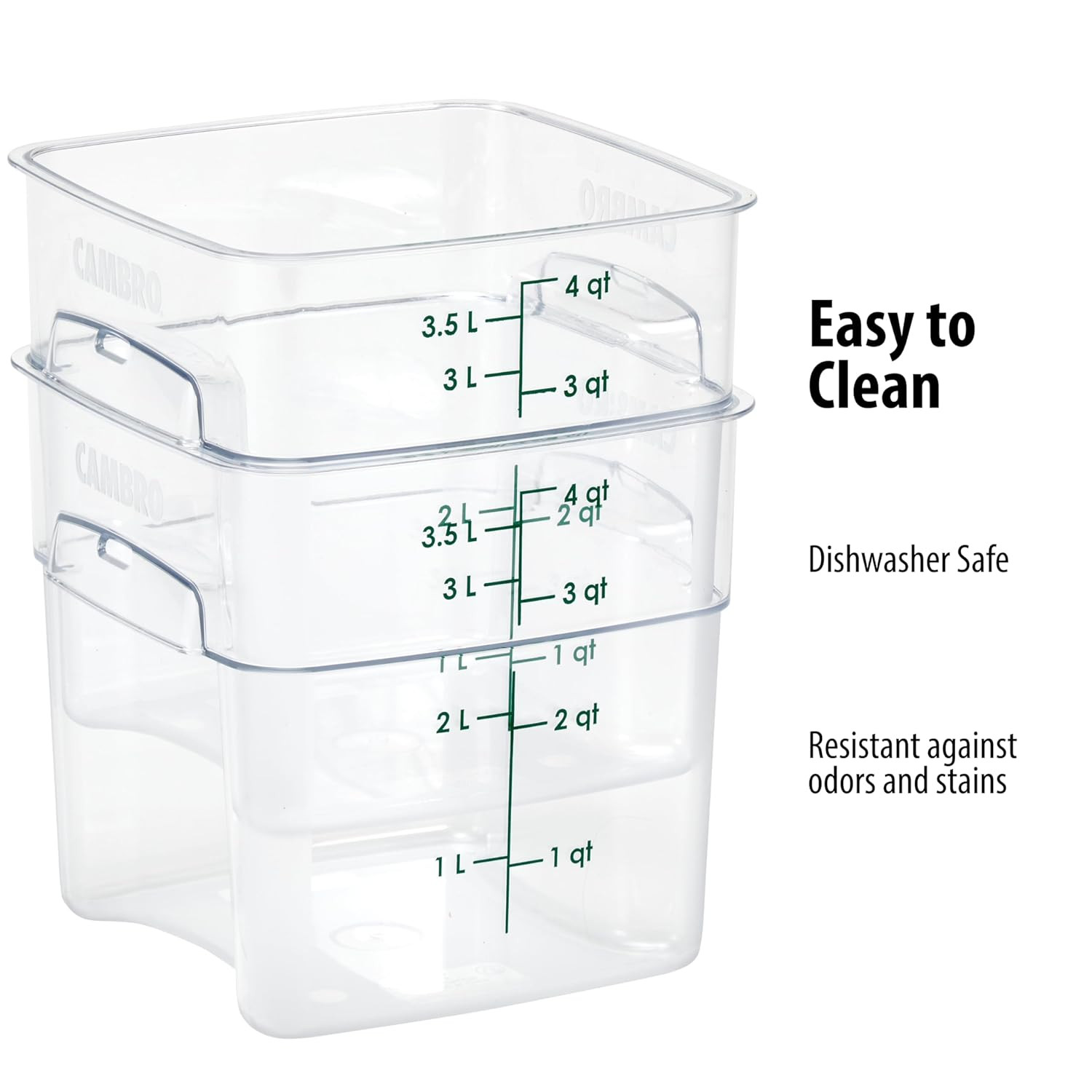 Cambro 4 QT (Quart) Food Storage Container with Lid (2 Pack) – Freshpro Series (
