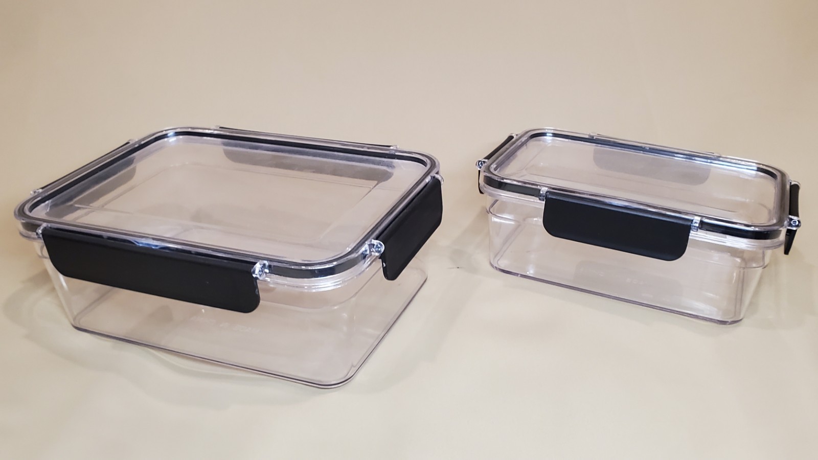 Basic Plastic Storage Containers with Lids – Set of 2 – Clear