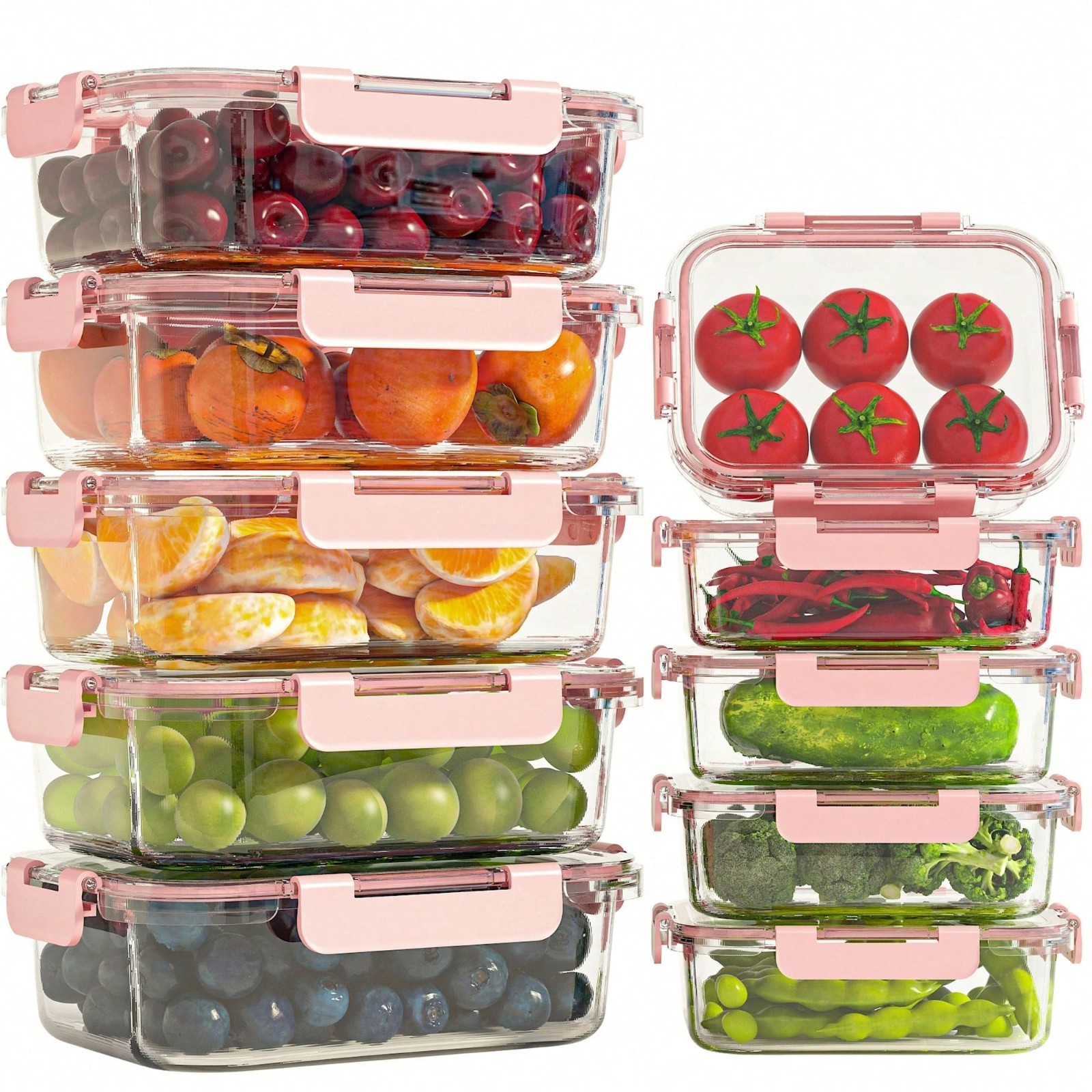 Glass Meal Prep Containers Airtight Lids Food Storage Oven Freezer