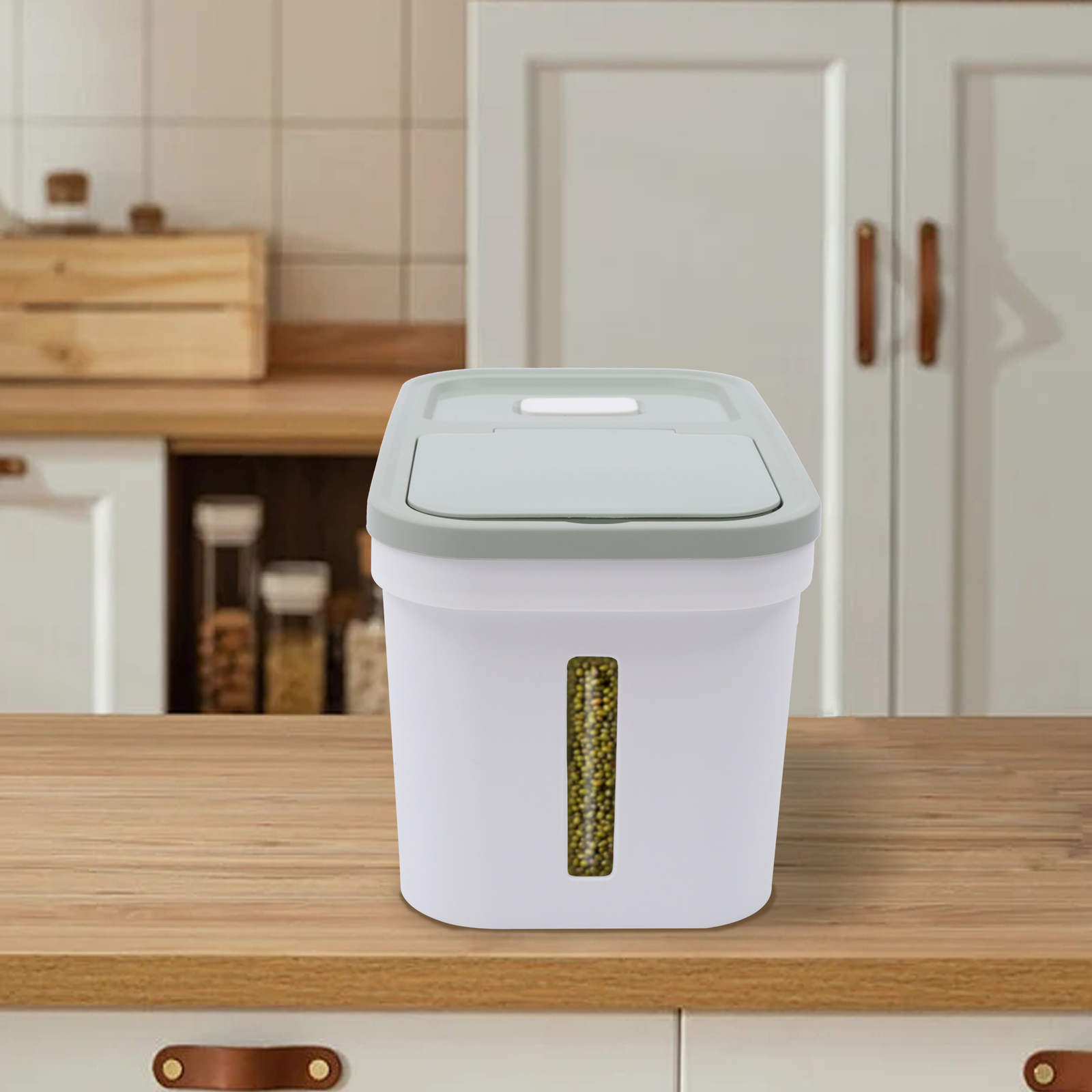 10kg Large Rice Storage Container Food Flour Airtight Box Rice Dispenser W/Cup