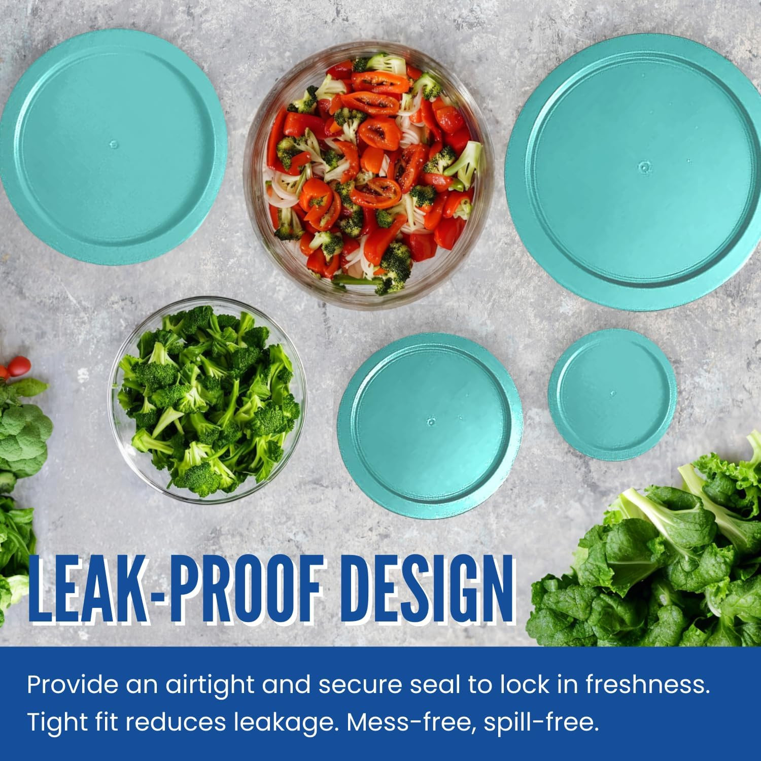 Replacement Lids Fits Pyrex 4-Cup Glass Food Storage Container Bowls, 6-Inch