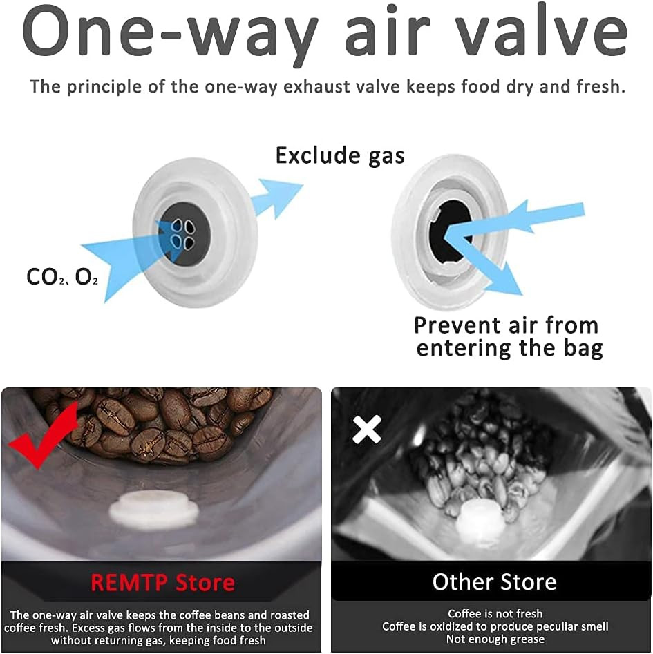 Coffee Bags with Valve(100Pcs,16Oz) Golden High Barrier Aluminumed Foil Flat Bot