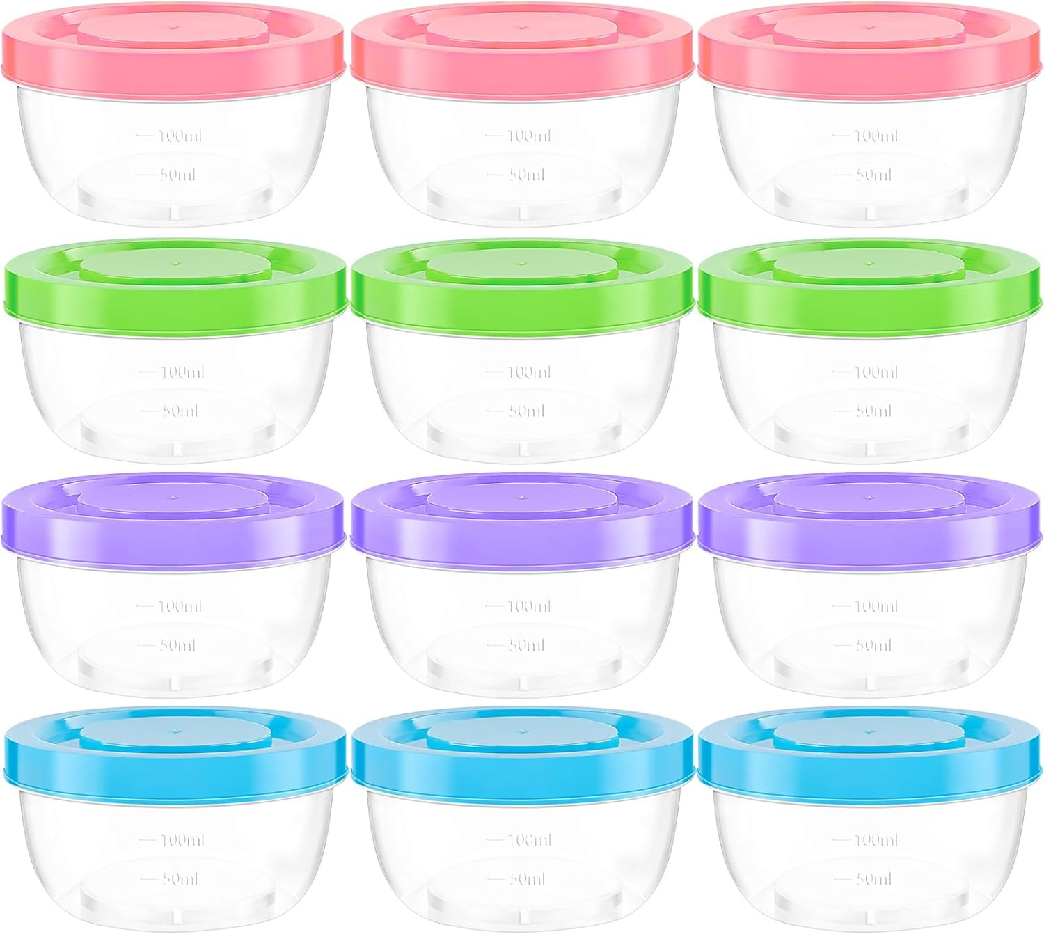 Plastic Food Storage Containers W/ Airtight Lids Reusable Freezer Safe Set of 12