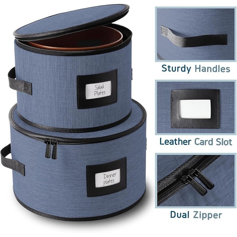 China Storage Containers Dish Organizers Padded Protectors W/ Handles Dinnerware