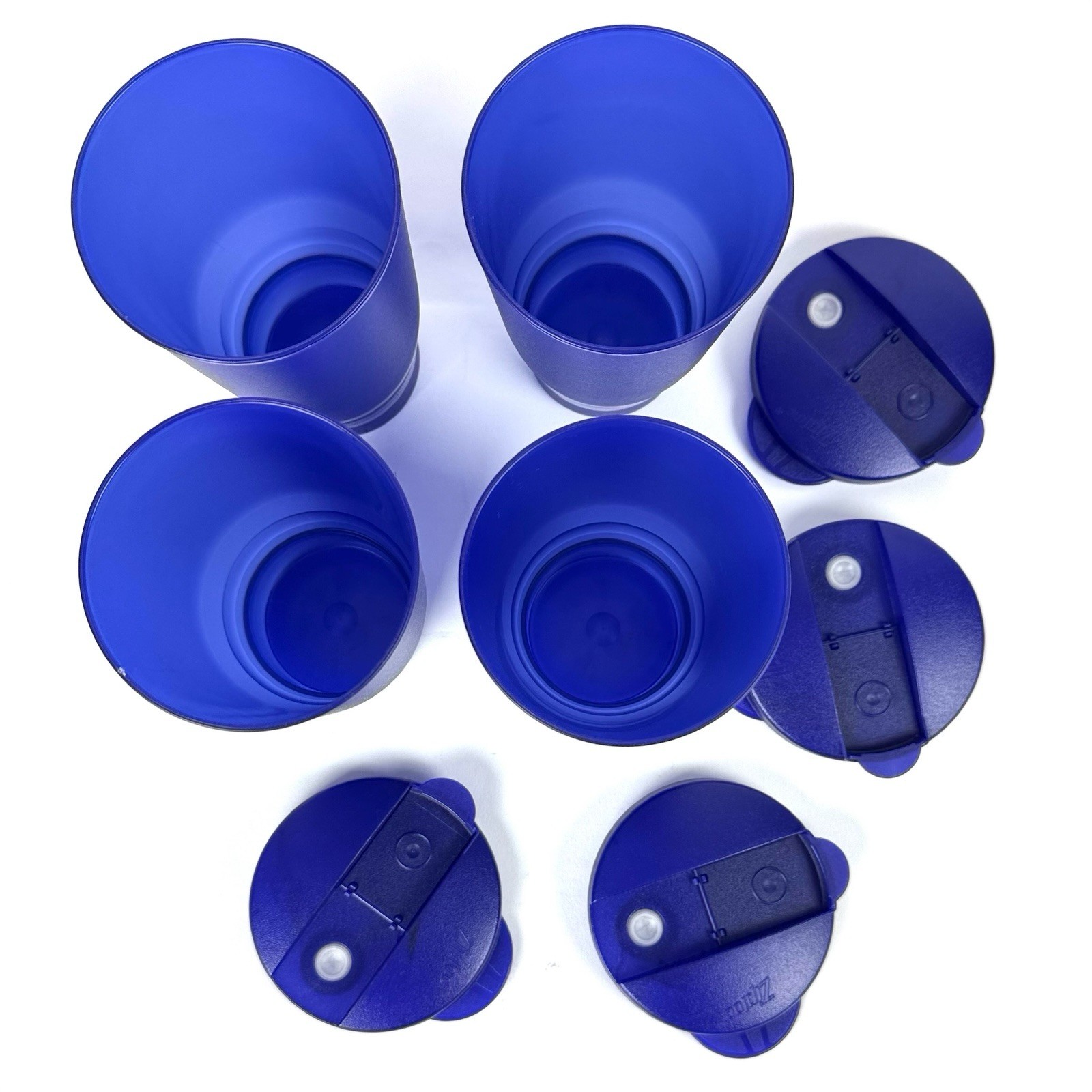 4 Ziplock TableTops 18 oz Cups With Drink Spout Lids