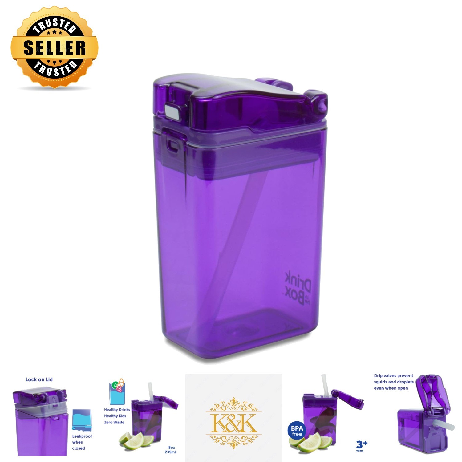 Eco-Friendly 8oz Reusable Drink Container for Kids – Stylish Purple Design