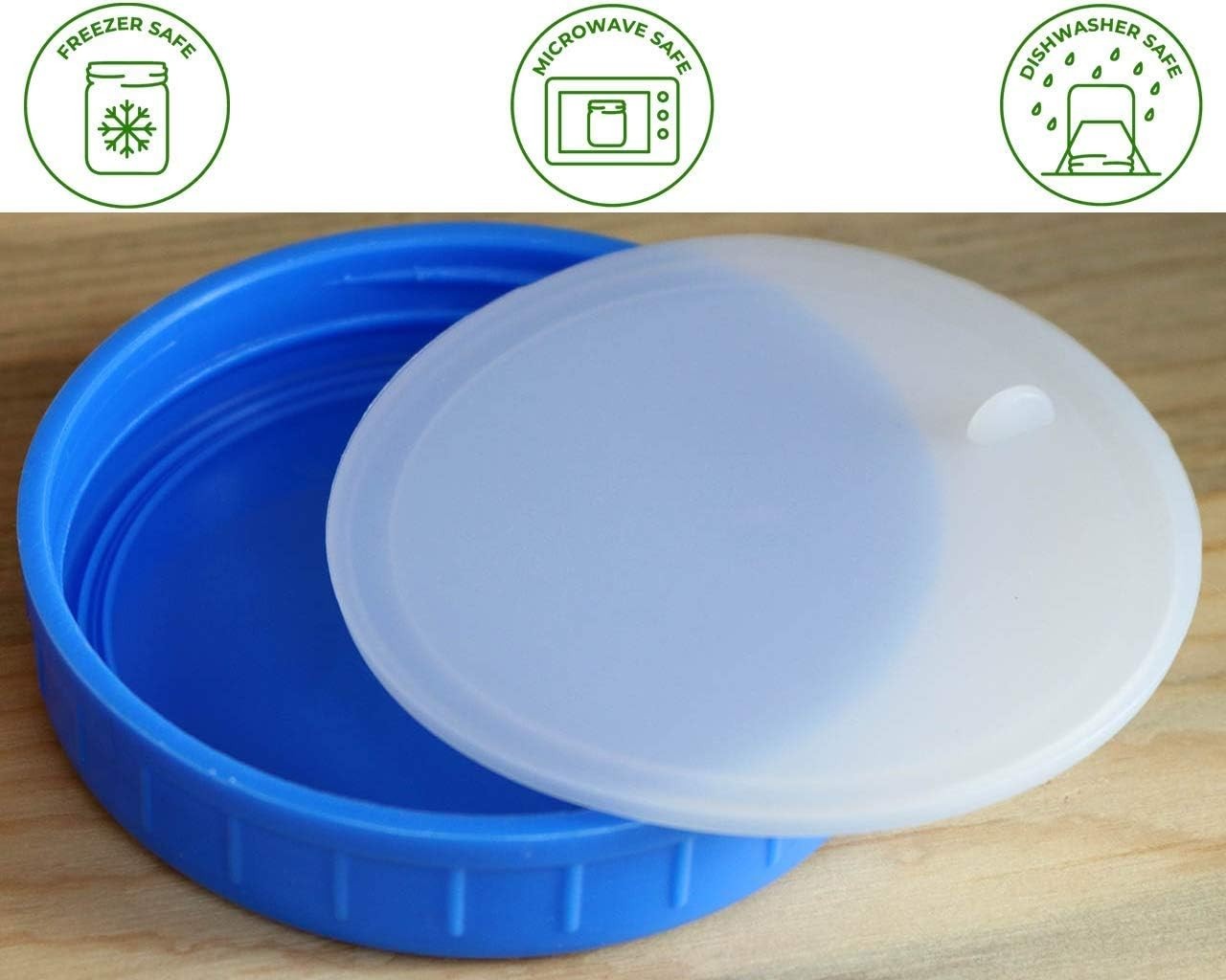 Leak Proof Platinum Silicone Sealing Lid Inserts/Liners for Mason Jars 10 Pac…