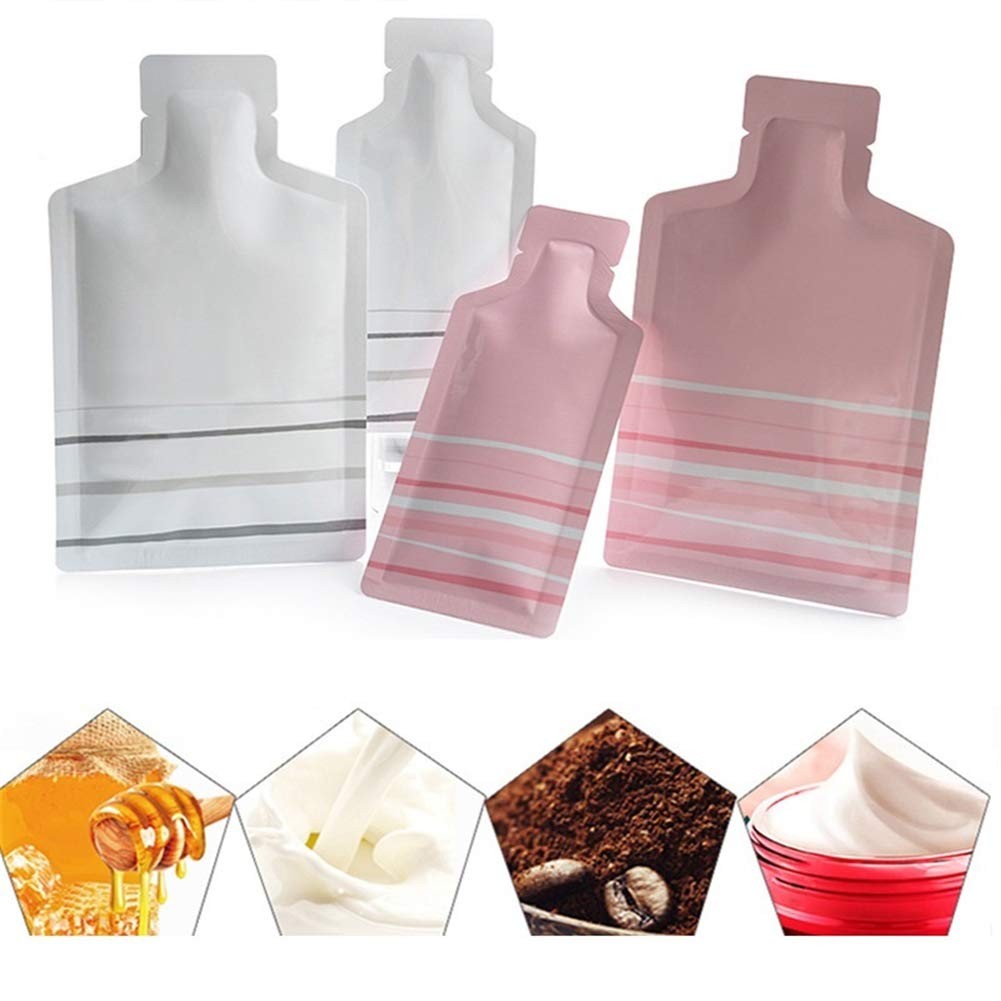 Bottle Shape Open Top Aluminum Foil Pouch Package Bag with Tear Notch Portabl…