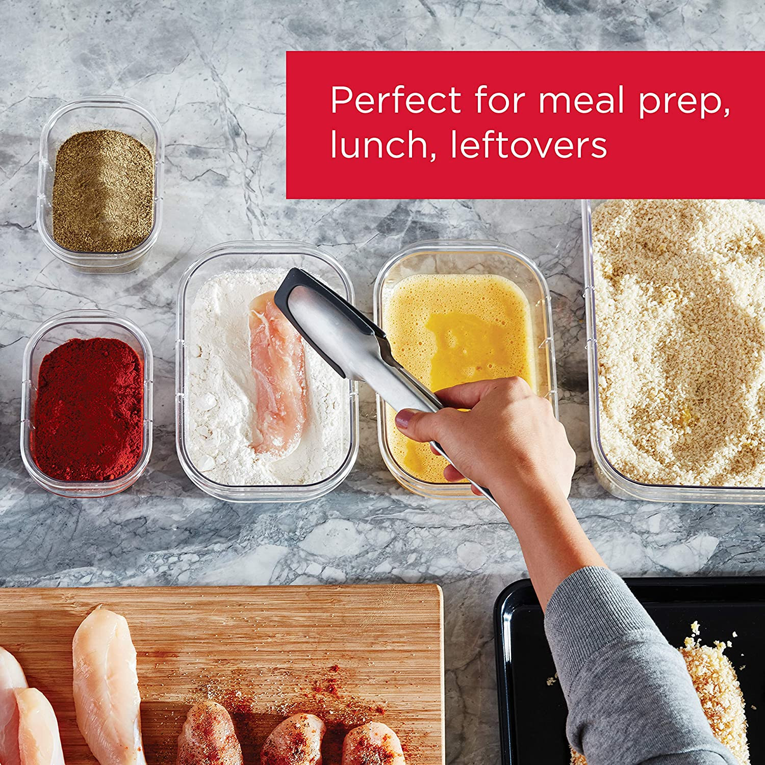 Rubbermaid Brilliance BPA Free 22-Piece Food Storage Containers Set, Airtight, L