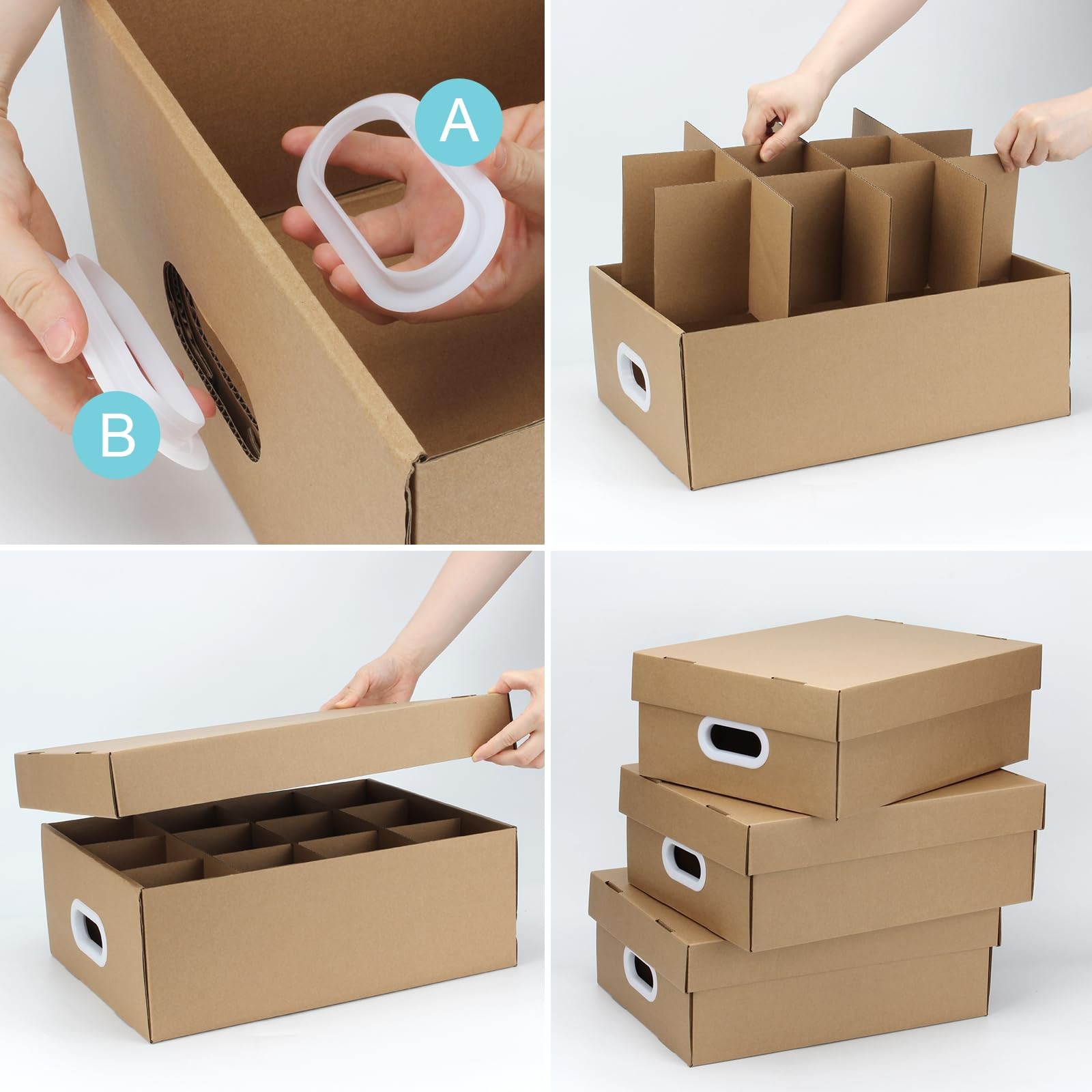 3 Pcs Mason Jar Storage Boxes, Cardboard Canning Jar Storage Boxes 16 oz Cann…