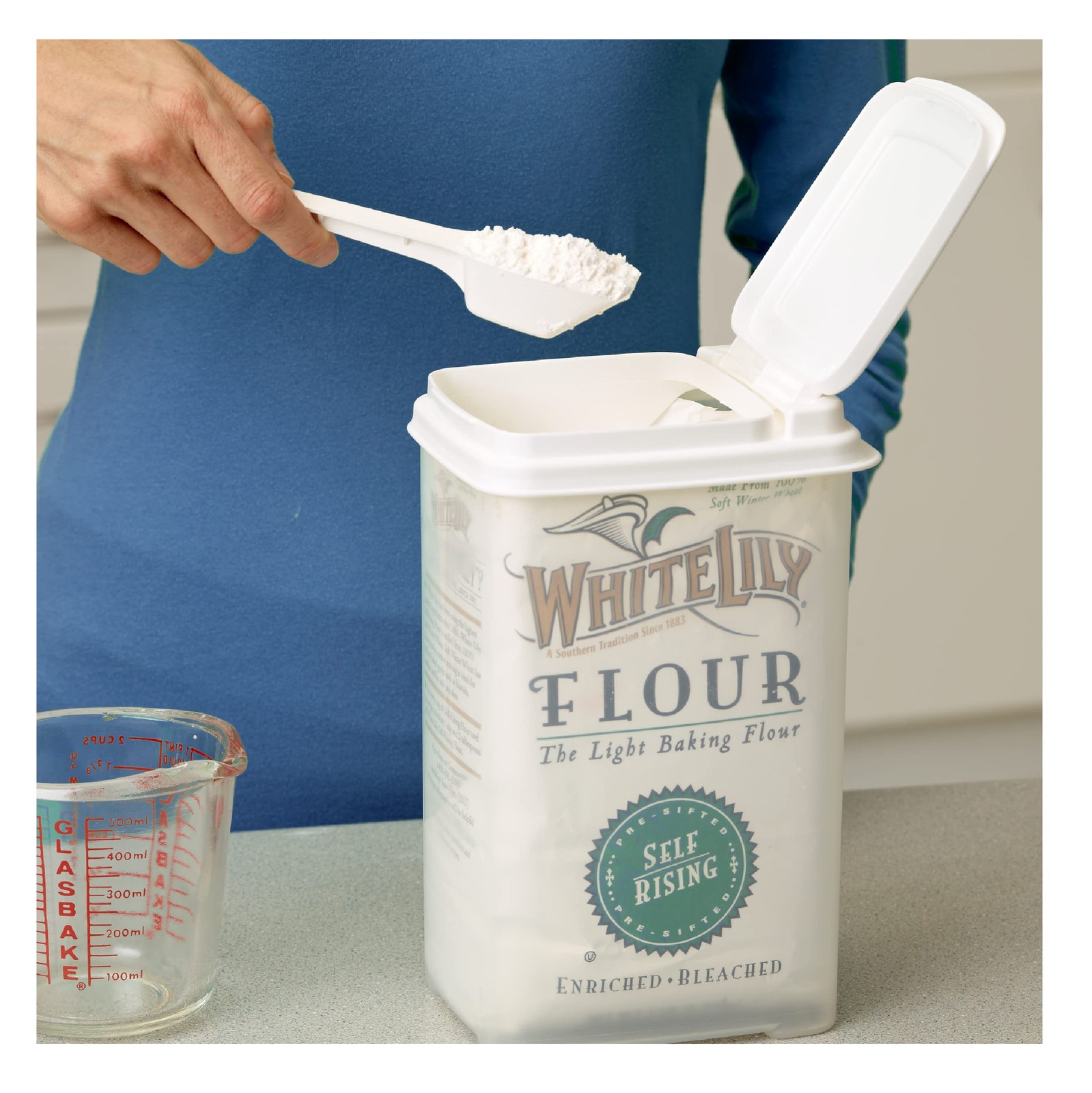 Flour and Sugar Container – 3.25 Quart All Purpose Kitchen Organization and S…