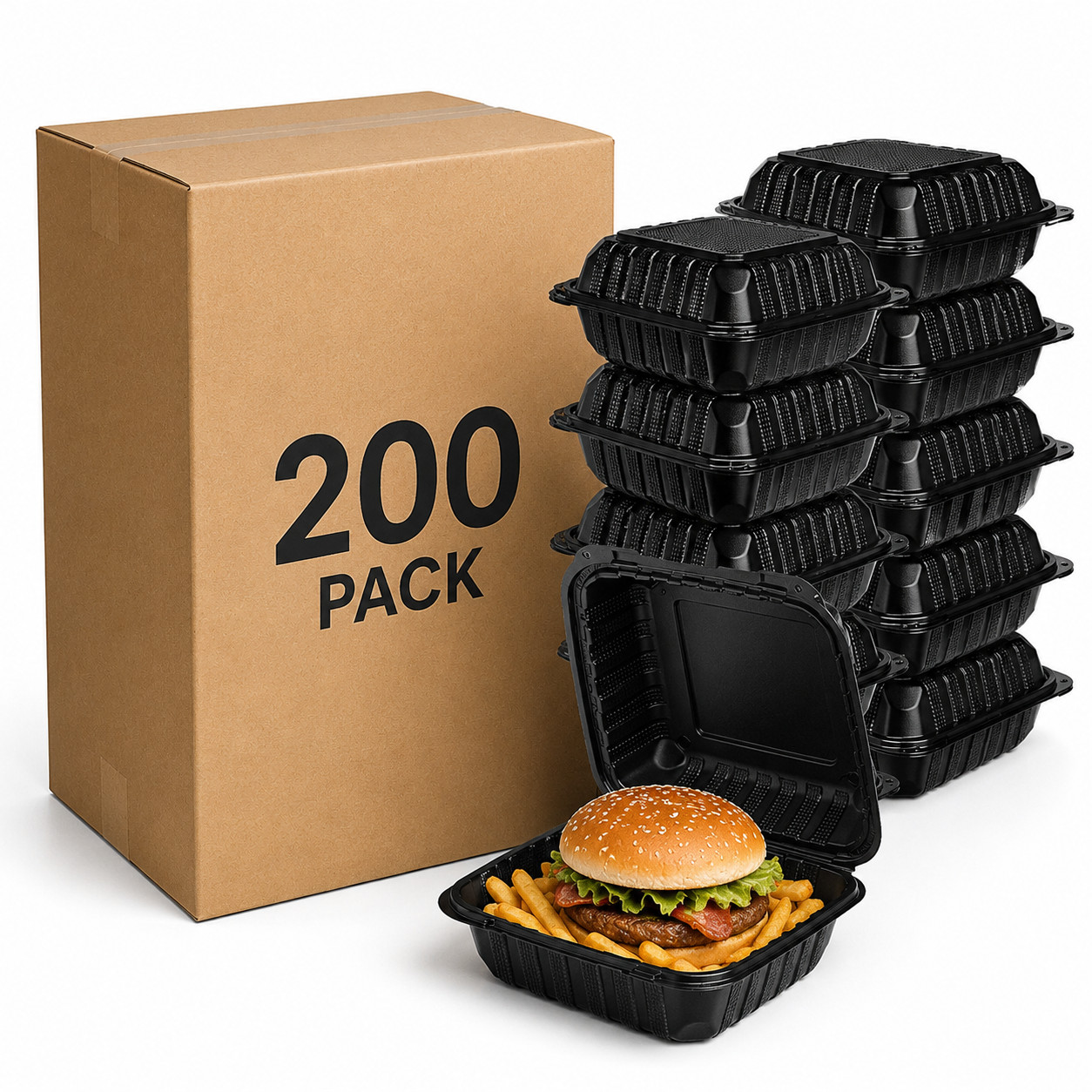 Heavy Duty Hinged Takeout Containers | Leak Resistant | Restaurant Quality