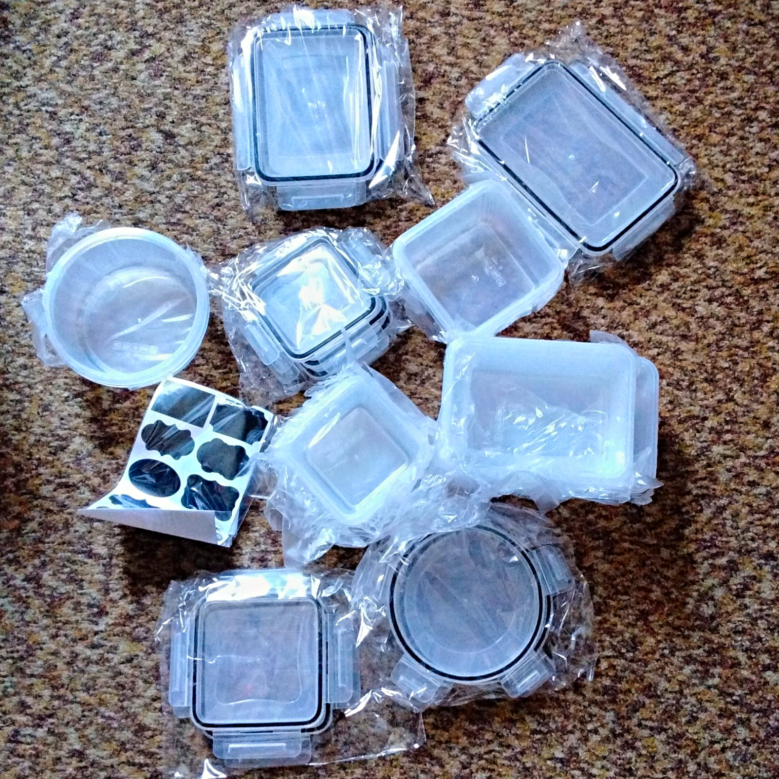 19-Piece BPA-Free Clear PP Rectangular Food Storage Set w/ Snap Lids 350ml-1L