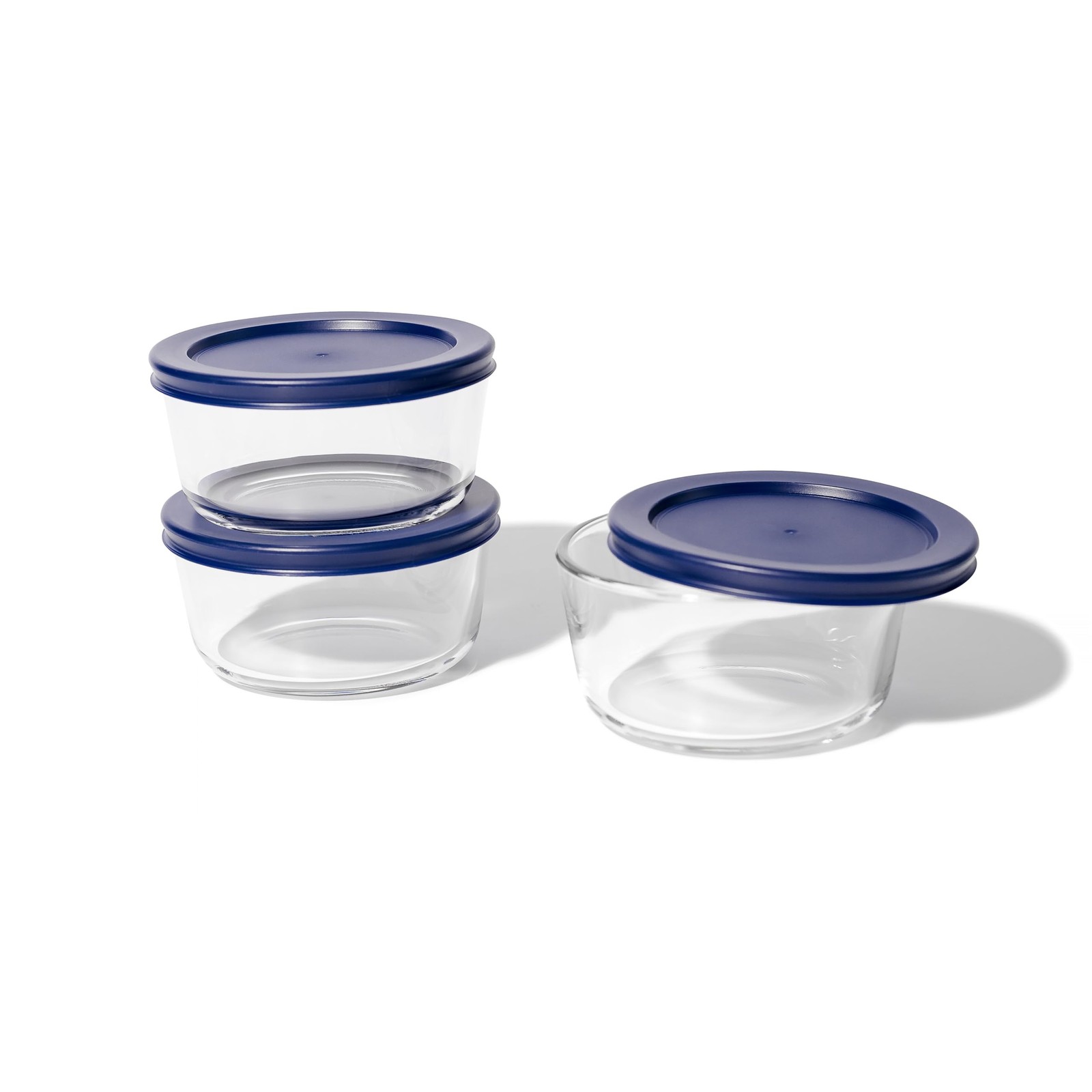 DURA LIVING 6-Piece Glass Food Storage Containers Set 3 Cups Leakproof BPA-Free