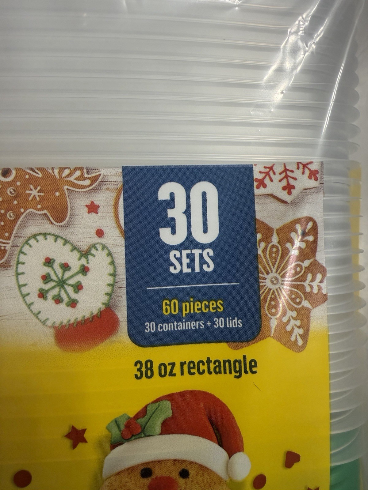 Glad Take-Aways 30pc Food Storage Set 38oz Rectangular Holiday Edition