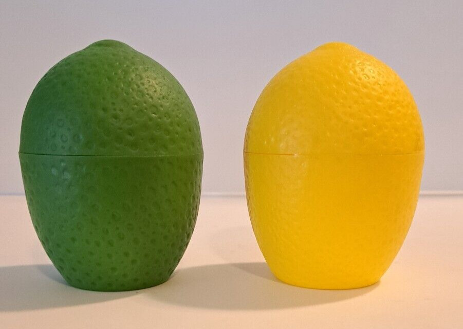 Hutzler Fruit Keeper Saver Containers Lemon Lime #58 Set of 2 Vintage