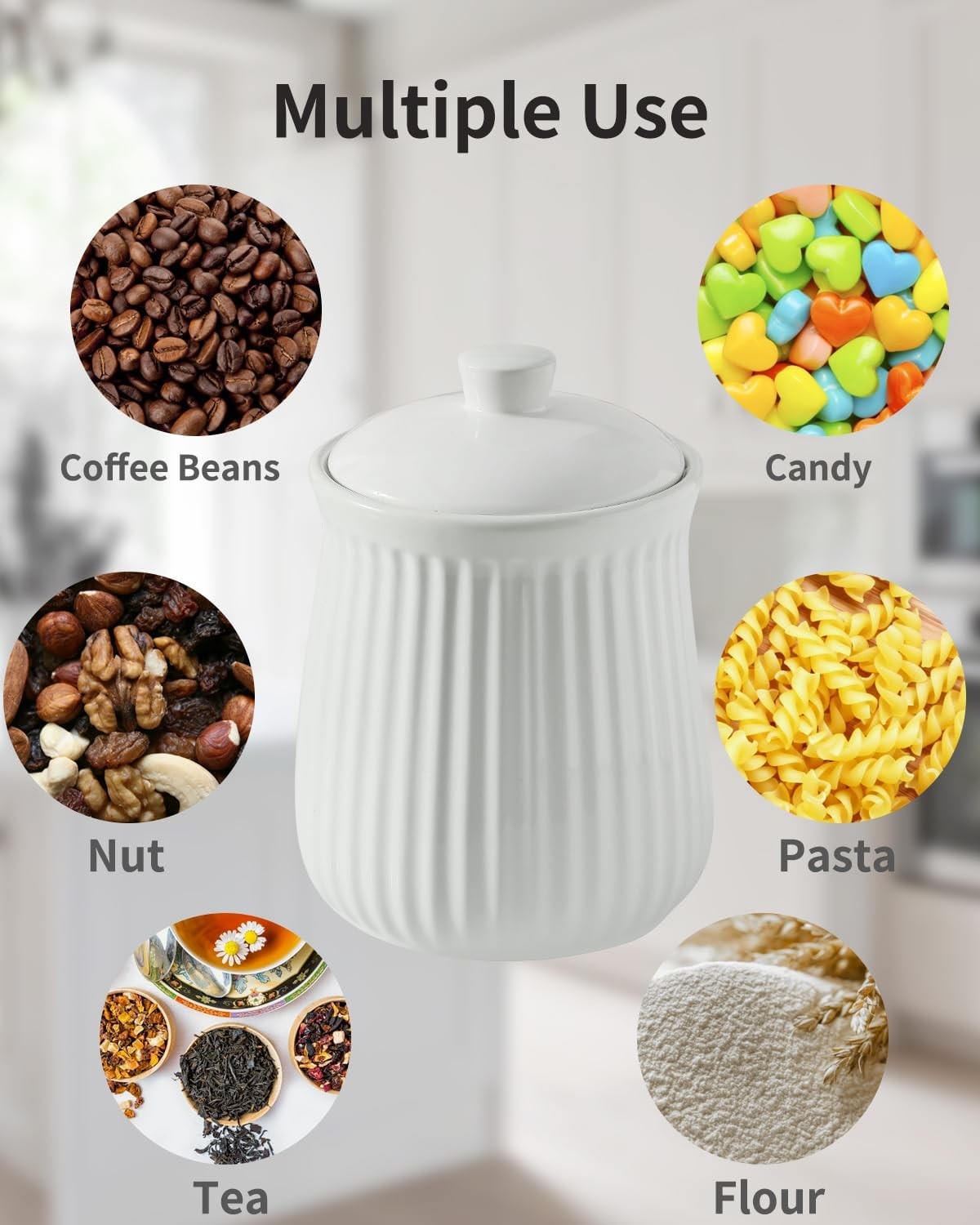 Food Storage Containers with Lids, 88 oz Ceramic Food Storage Jar, Airtight