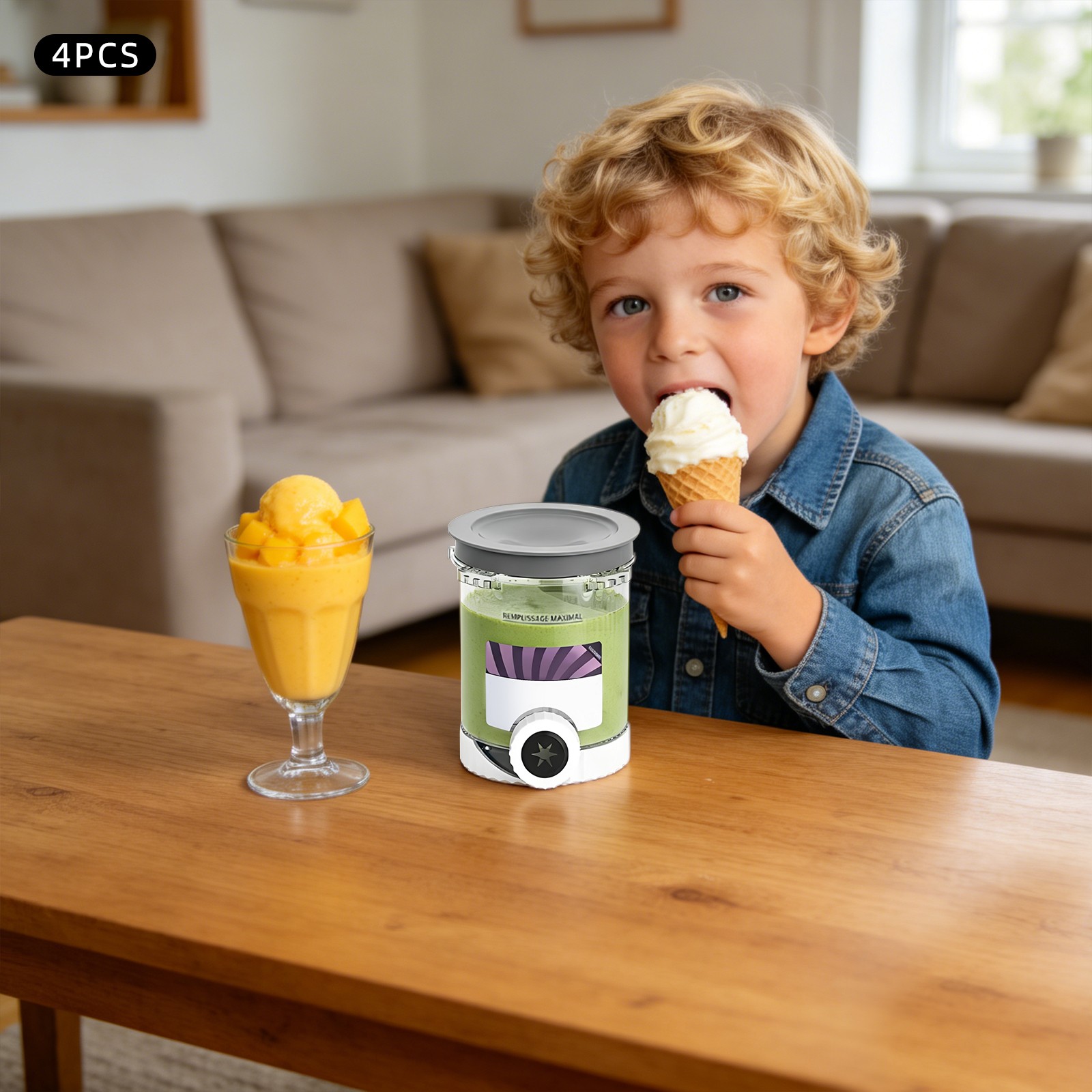 Cream Container for Home Ice Cream Makers, Cream Container, Ice Cream Container