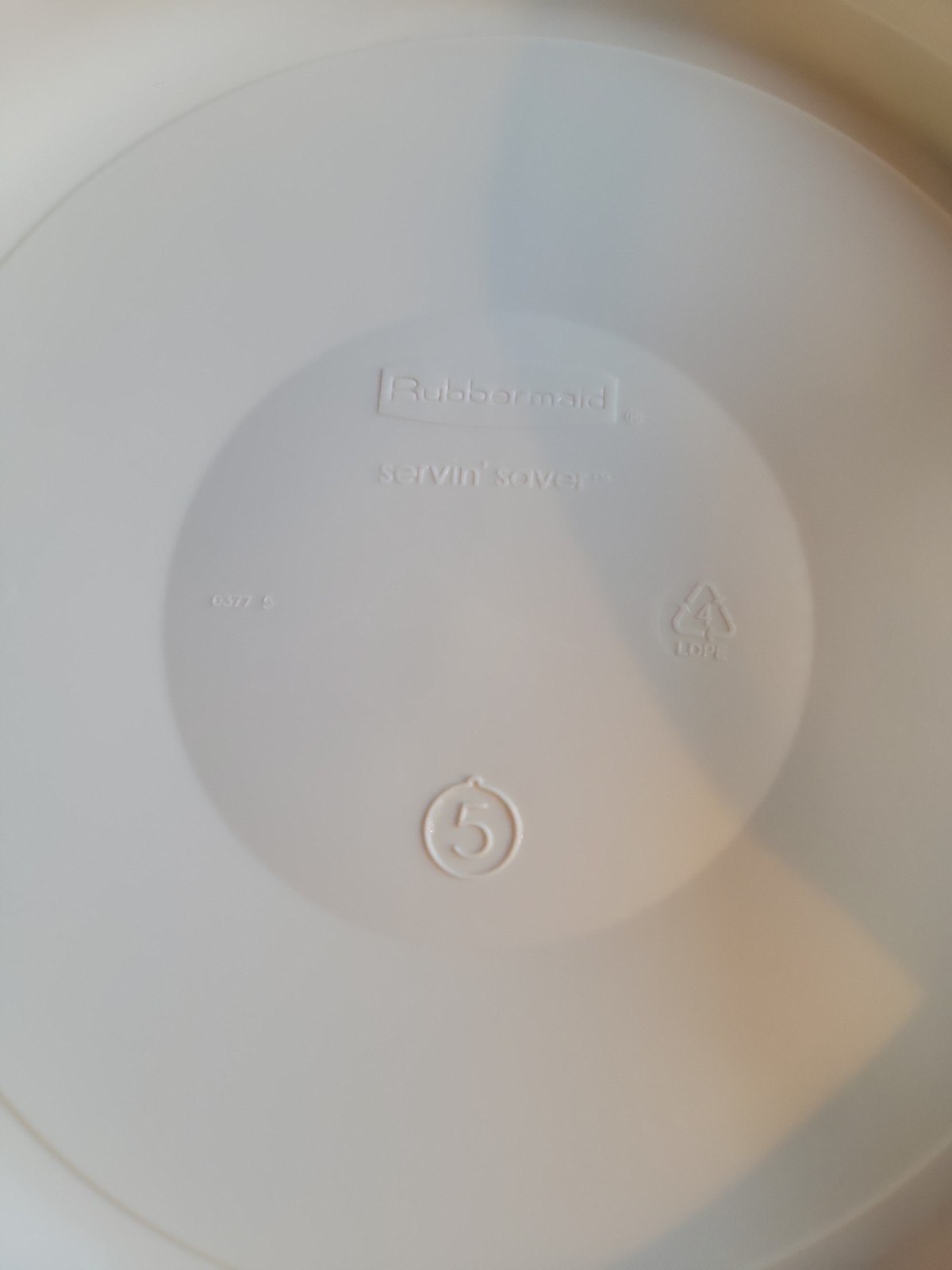 Rubbermaid Servin Saver #5 22 Cup 5.2L Bowl 0376 Almond Lid 0377 Made USA