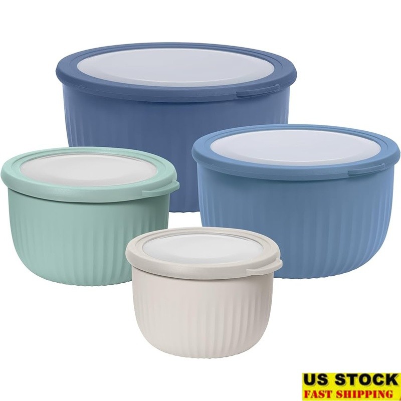BPA Free Food Storage Set Airtight Lids Microwave Safe Durable Reusable Bowls US
