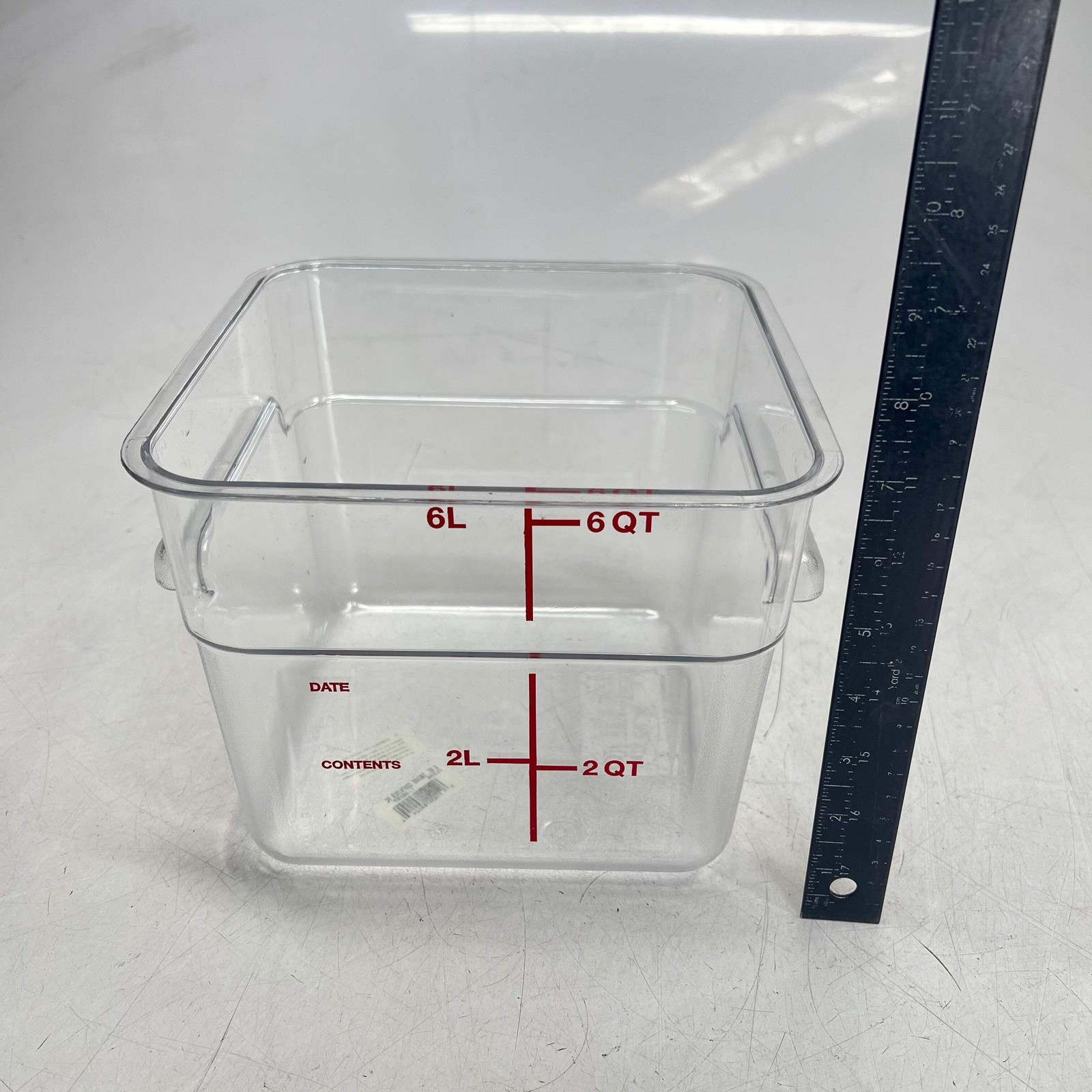 CARLISLE (SET OF 6) Squares Polycarbonate Food Storage Container 6 qt 1195207