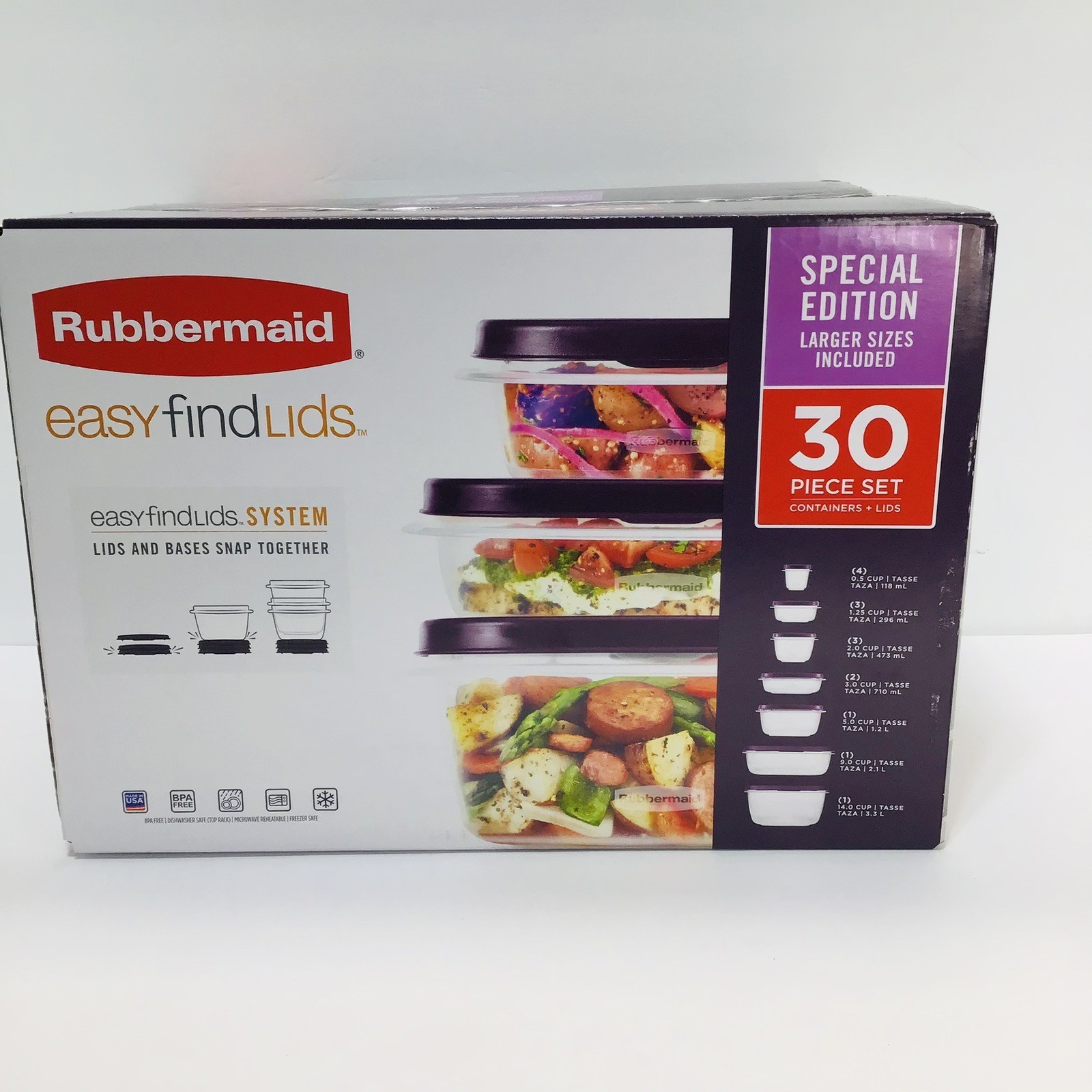 Rubbermaid 30pc Food Storage Set with Easy Find Lids – LIMITED EDITION AMETHYST