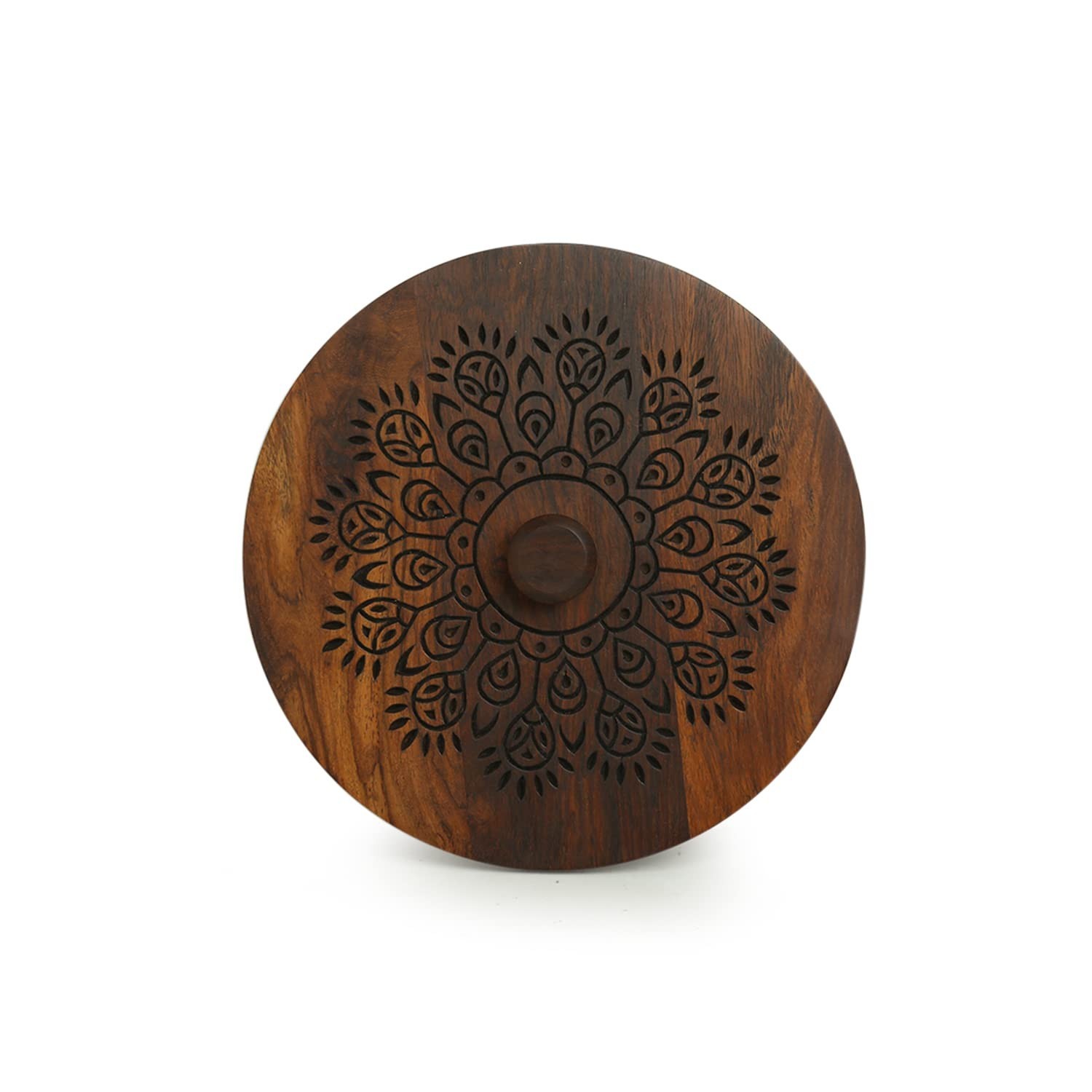 Sheesham Wood Spice Box for Kitchen with Spoon 7 Partitions 120 ml Each