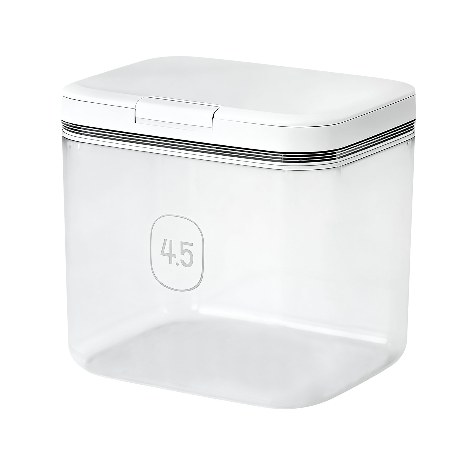 4.5L Flour Container with Measuring Cup, 8.07*6.54*7.6in PET Flour Container