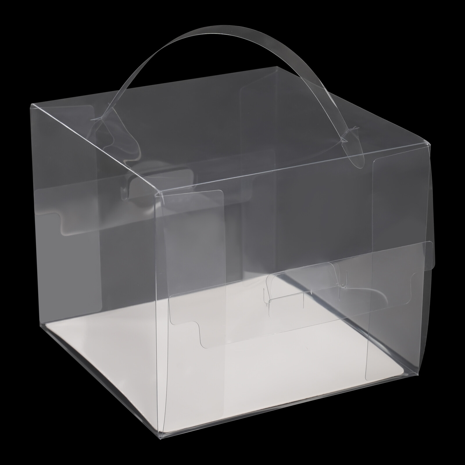 50*Clear Cake Box Gift Plastic Carrier Box Cake Pastry Packaging Box PET
