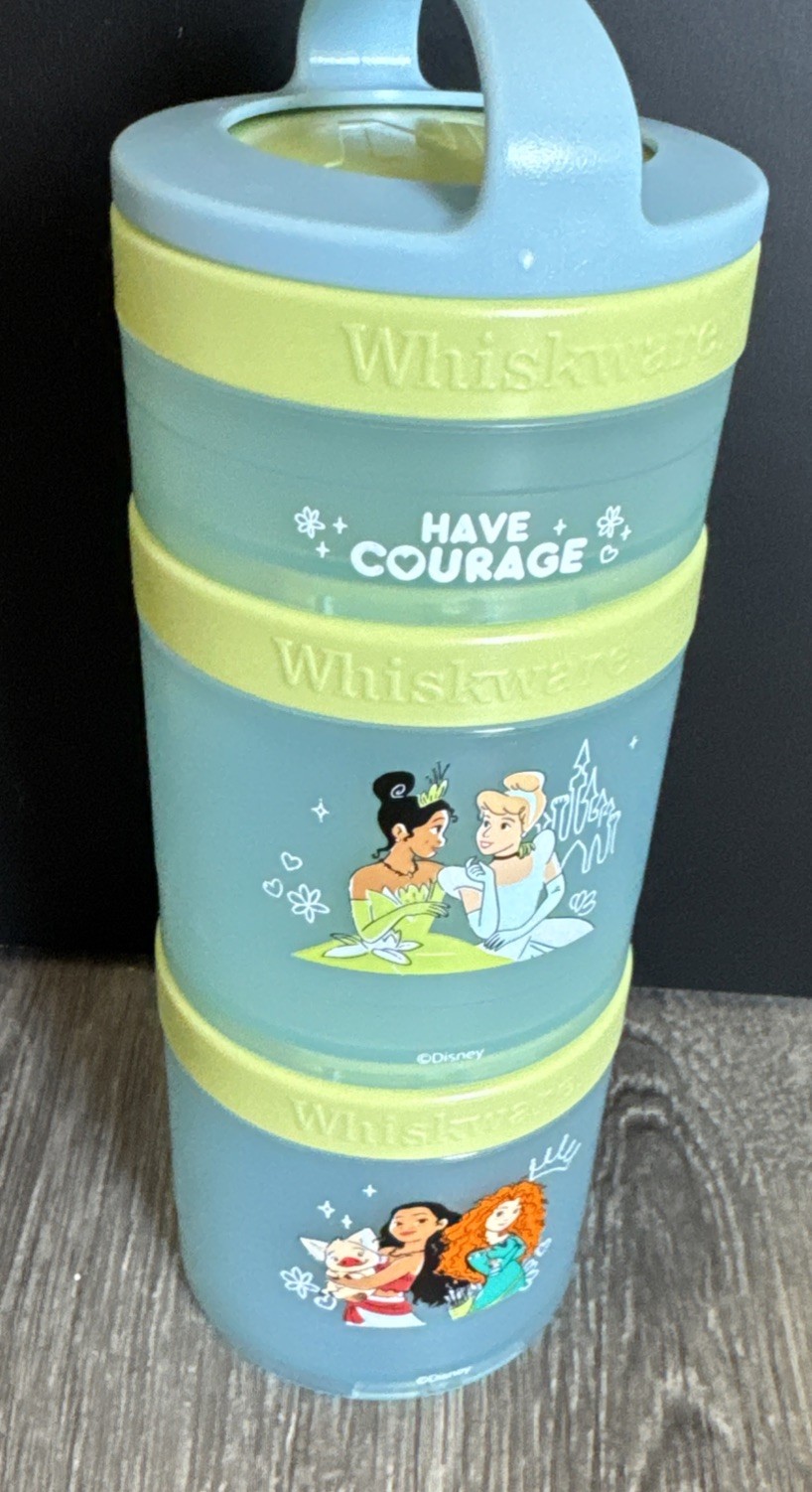 Whiskware Disney Princess Snack Containers Lot Of 3 Tiana Cinderella Ariel