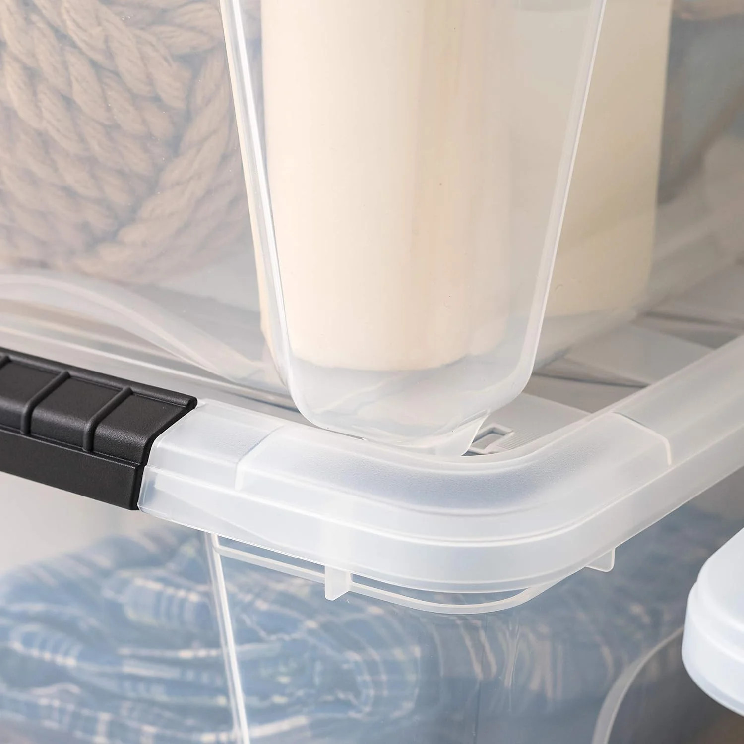 IRIS USA 32 Qt Stackable Plastic Storage Bins with Lids, 4 Pack – BPA-Free, Made