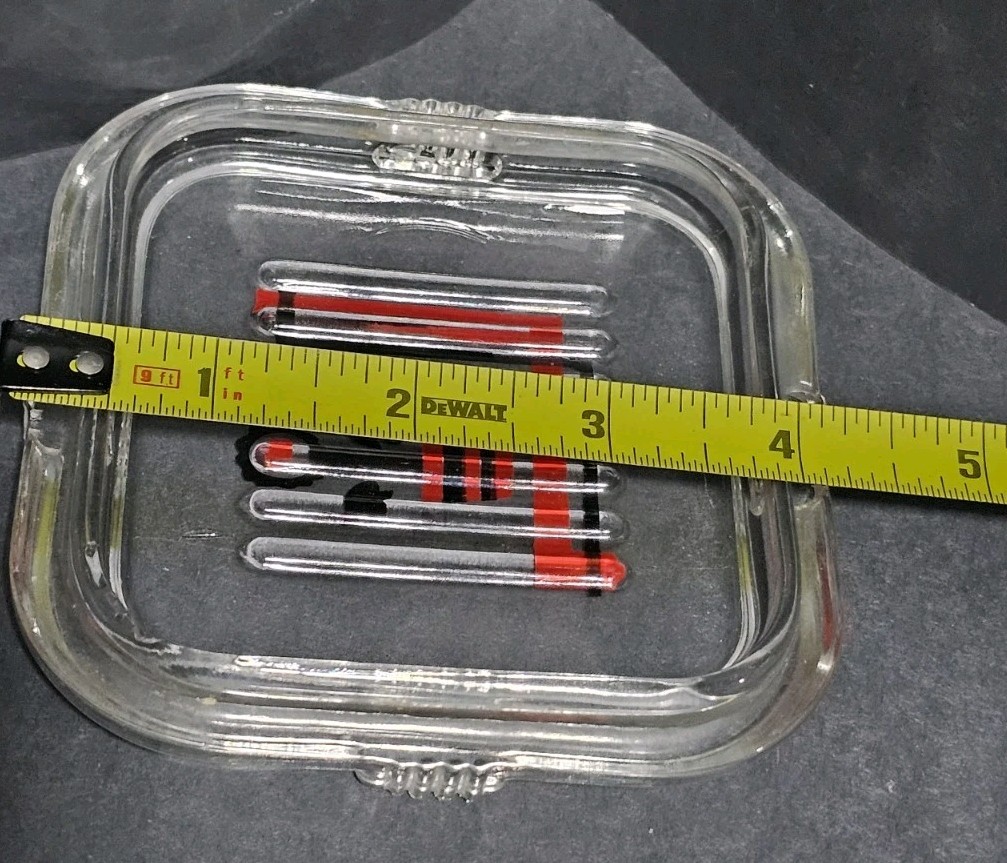 4 Federal Clear Glass Friggie 1 Floral 3 Veggie Square Lid Replacements