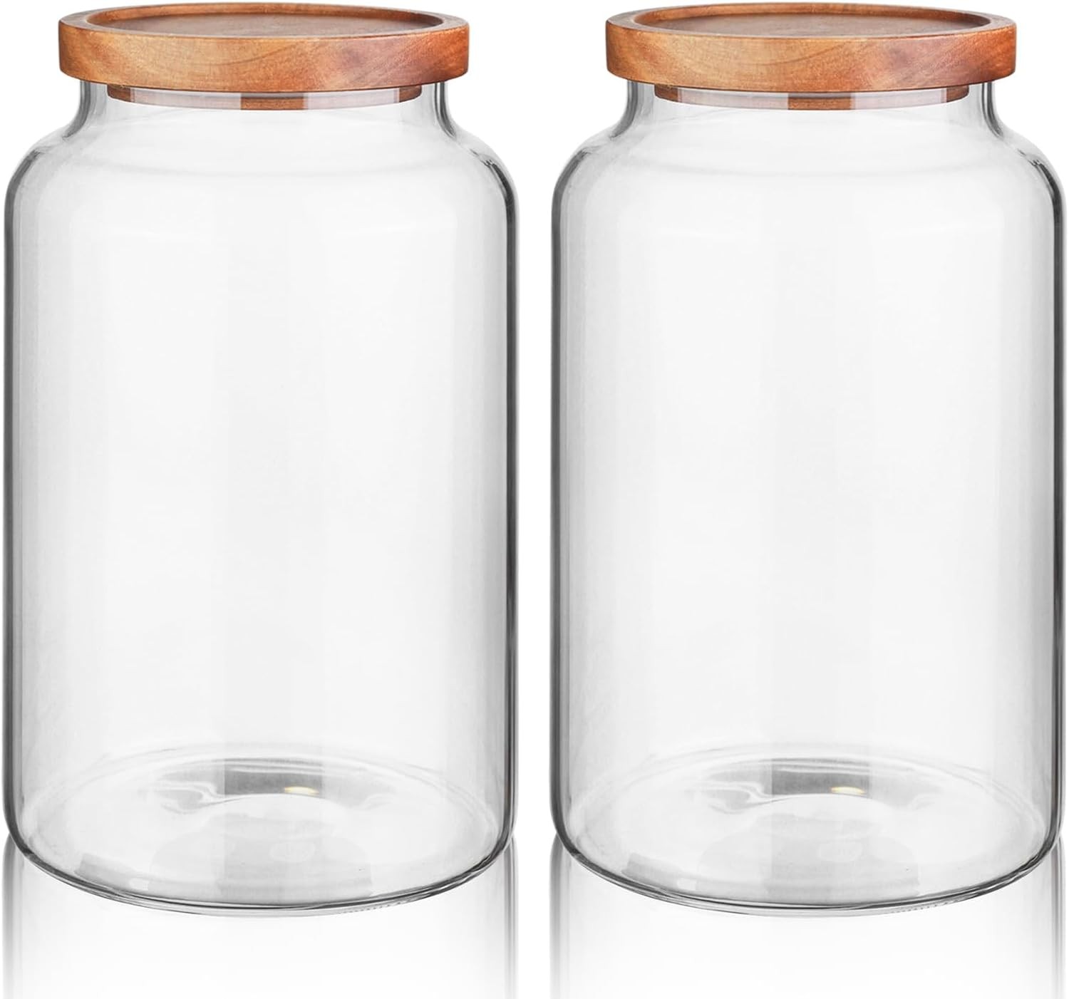 Glass Storage Container Airtight Food Jars Kitchen Canister with Wood Lids, 88