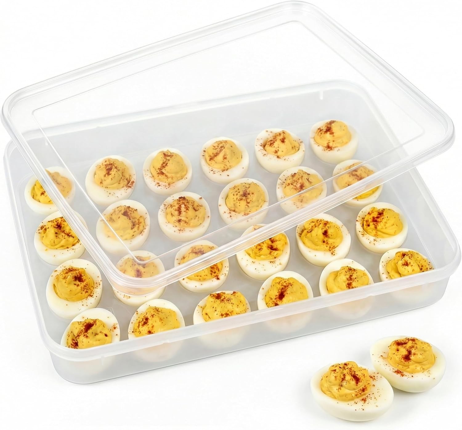 Deviled Egg Containers with Lid, Deviled Egg Tray Holder Carrier with Lid for…