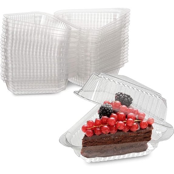 MT Products Medium Deep Clear Plastic Cake Slice Container – Pack of 300