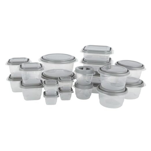 EveryWare 40-Piece Food Storage Container Set, BPA-Free Plastic, Click and