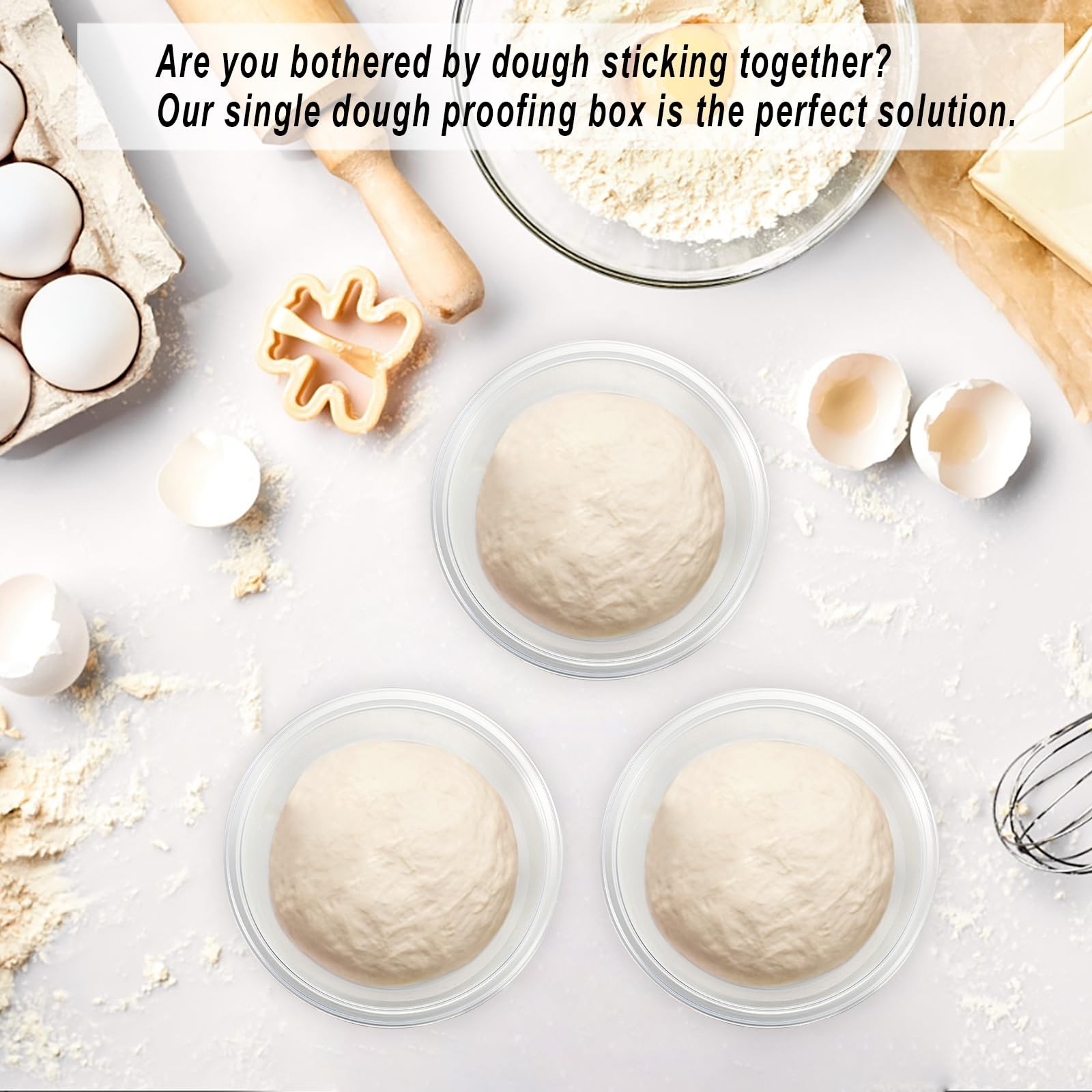 Round Pizza Dough Proofing Boxes, Set of 9 Stackable Food Storage Containers …