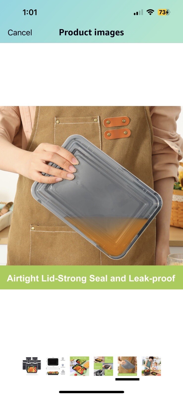 50 Pack Reusable Meal Prep Containers: 16oz, Microwave/Dishwasher Safe