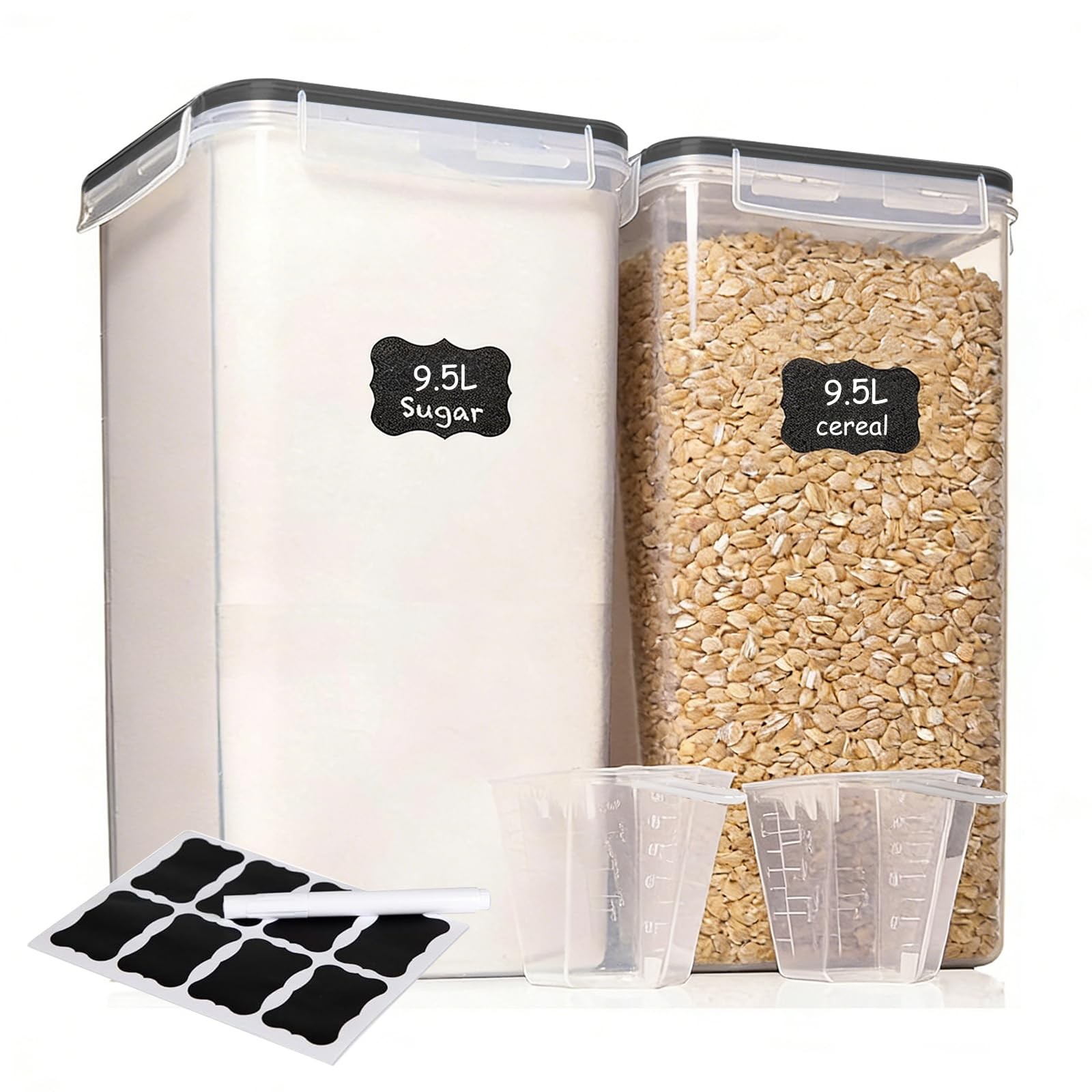 2 PC (9.5L | 321 Oz) Extra Large Airtight Food Storage Containers with Lids,K…