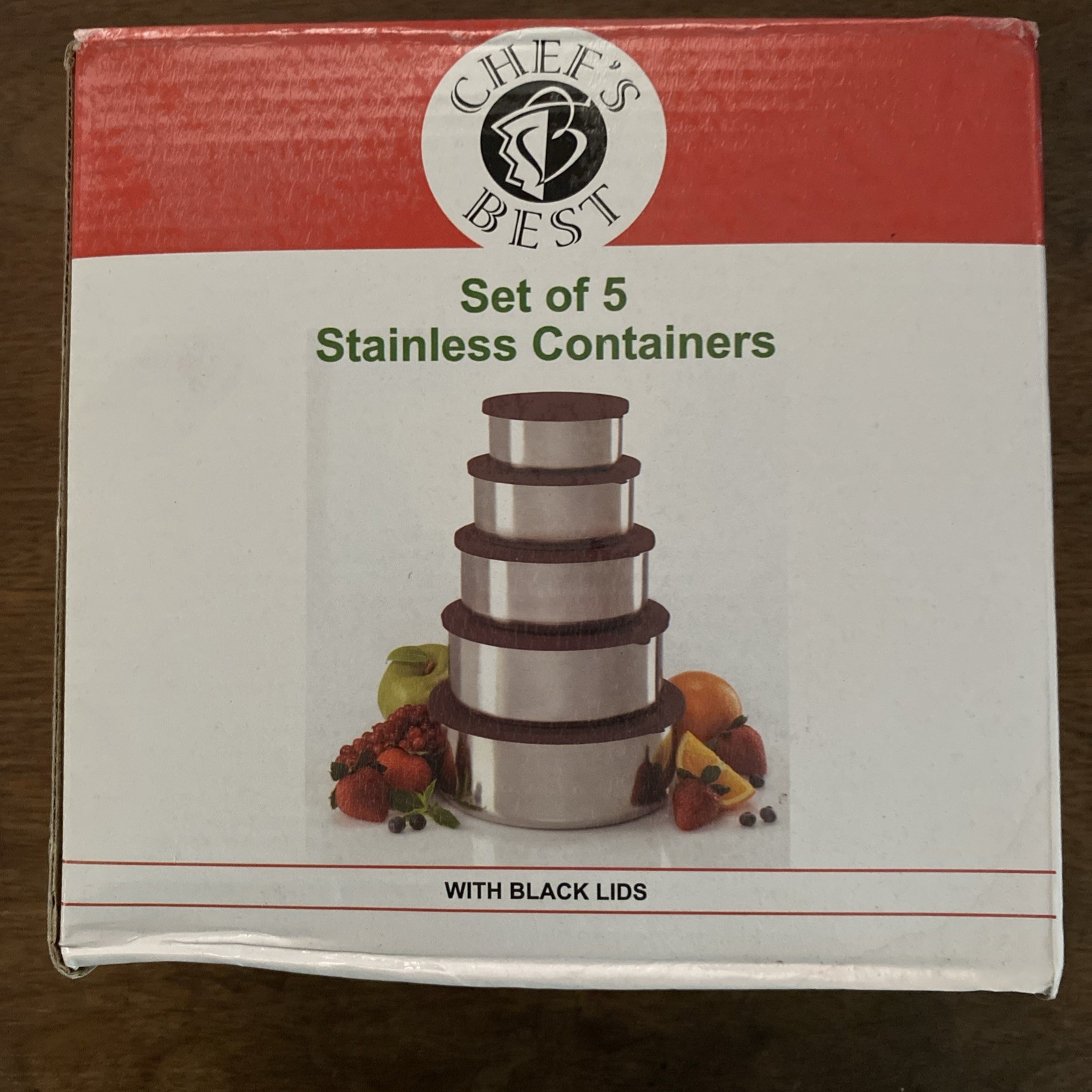 Chefs Best Set Of 5 Stainless Containers