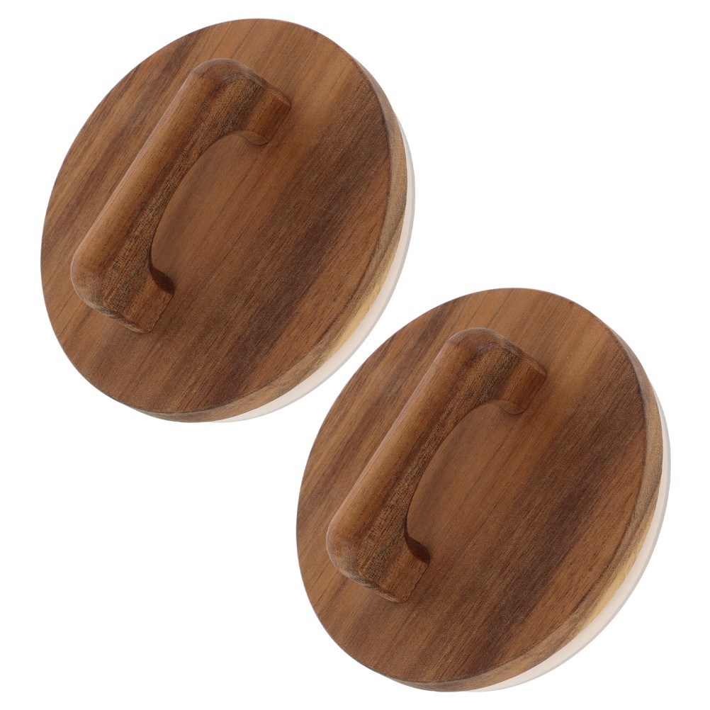 2 Pcs Storage Sealing Lid Canning Jar Lids Wide Mouth Regular Wood