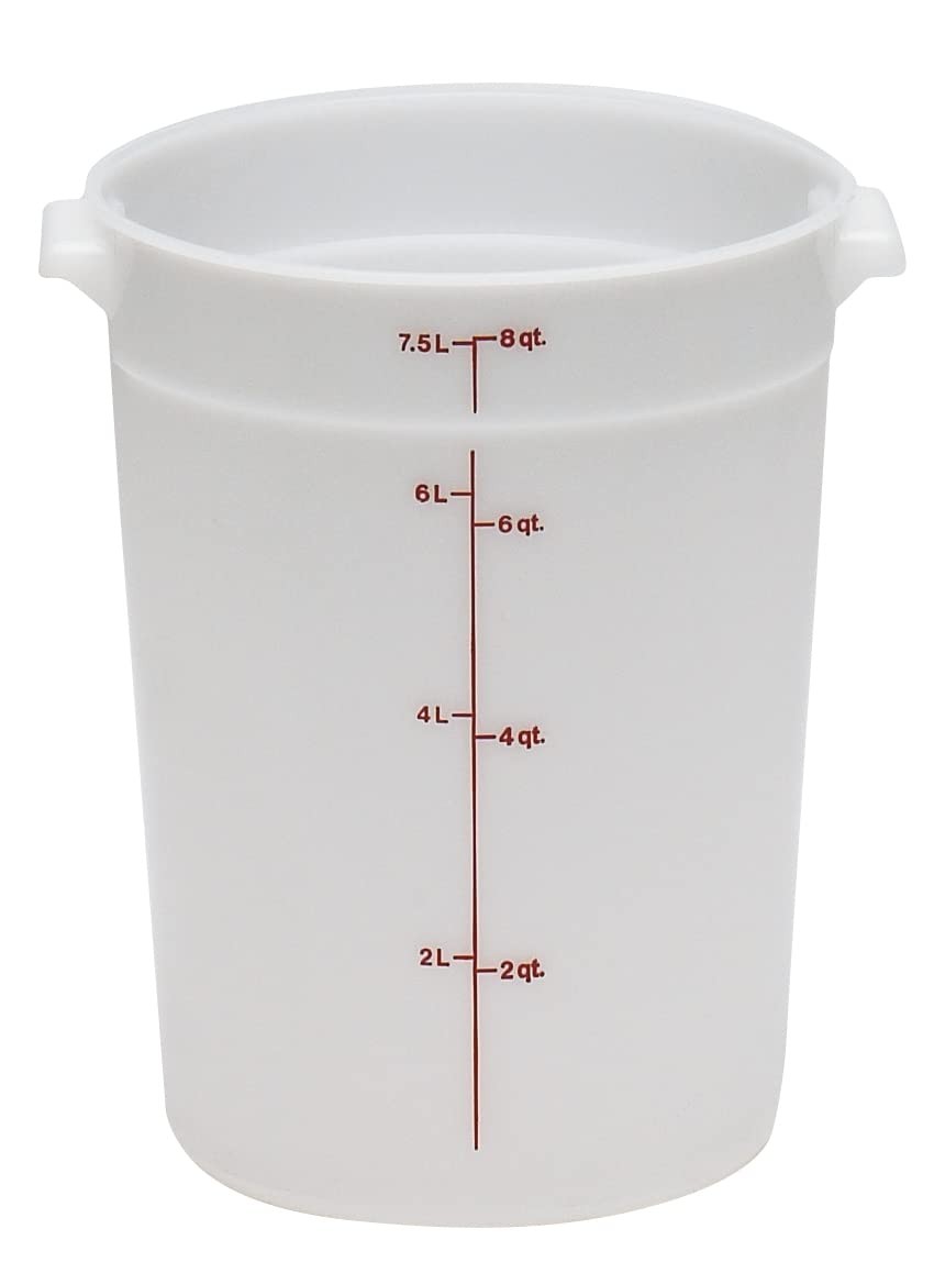 Cambro RFS8148 White Poly Round 8 Qt Storage 8 Quart (Pack of 1), red