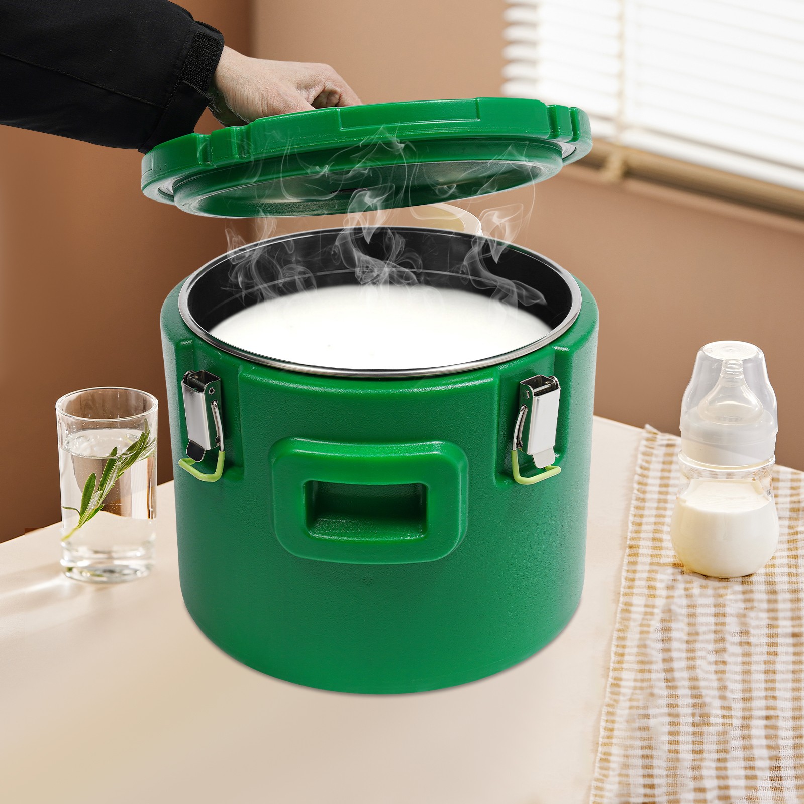15L/15.85Qt Stainless Steel Insulation Barrel with Lid Insulation Food Container