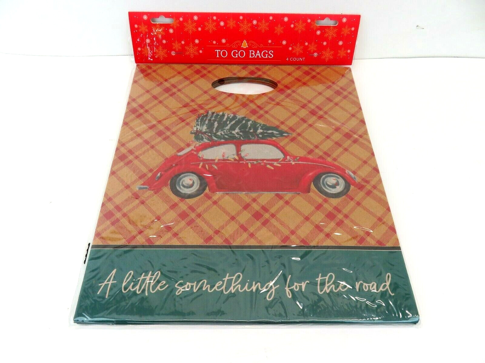 Christmas Leftover Food To Go Bag LITTLE SOMETHING FOR THE ROAD 10 x 11″ SET / 4