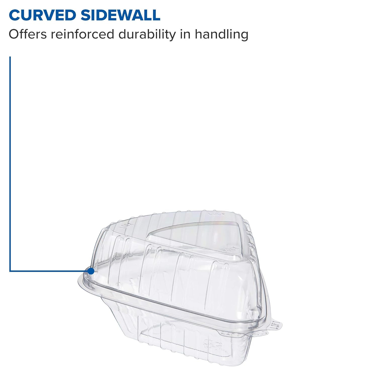C54HT1 Pie Wedge Clear Hinged Container, 5.6 X 6.1 in (Case of 250)
