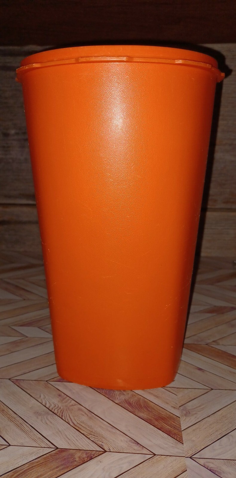 Vintage Large Orange Tupperware Canister Storage Container With Lid 1222-6