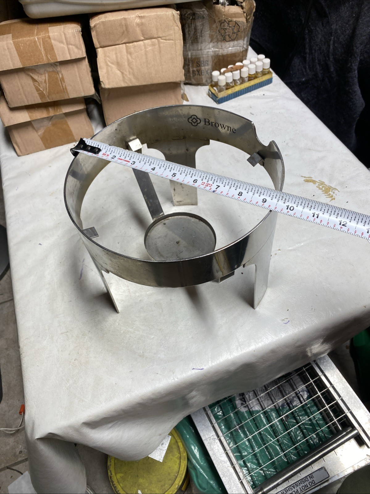 Browne Hot Beverage Dispenser Stand Stainless Drink Chafer Coffee 9” Dia. 3 Lot