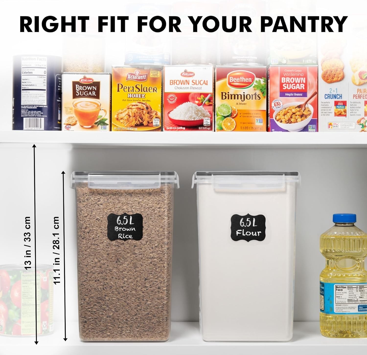 2 PC [6.5L / 220 Oz] Large Food Storage Containers with Lids Airtight – BPA F…