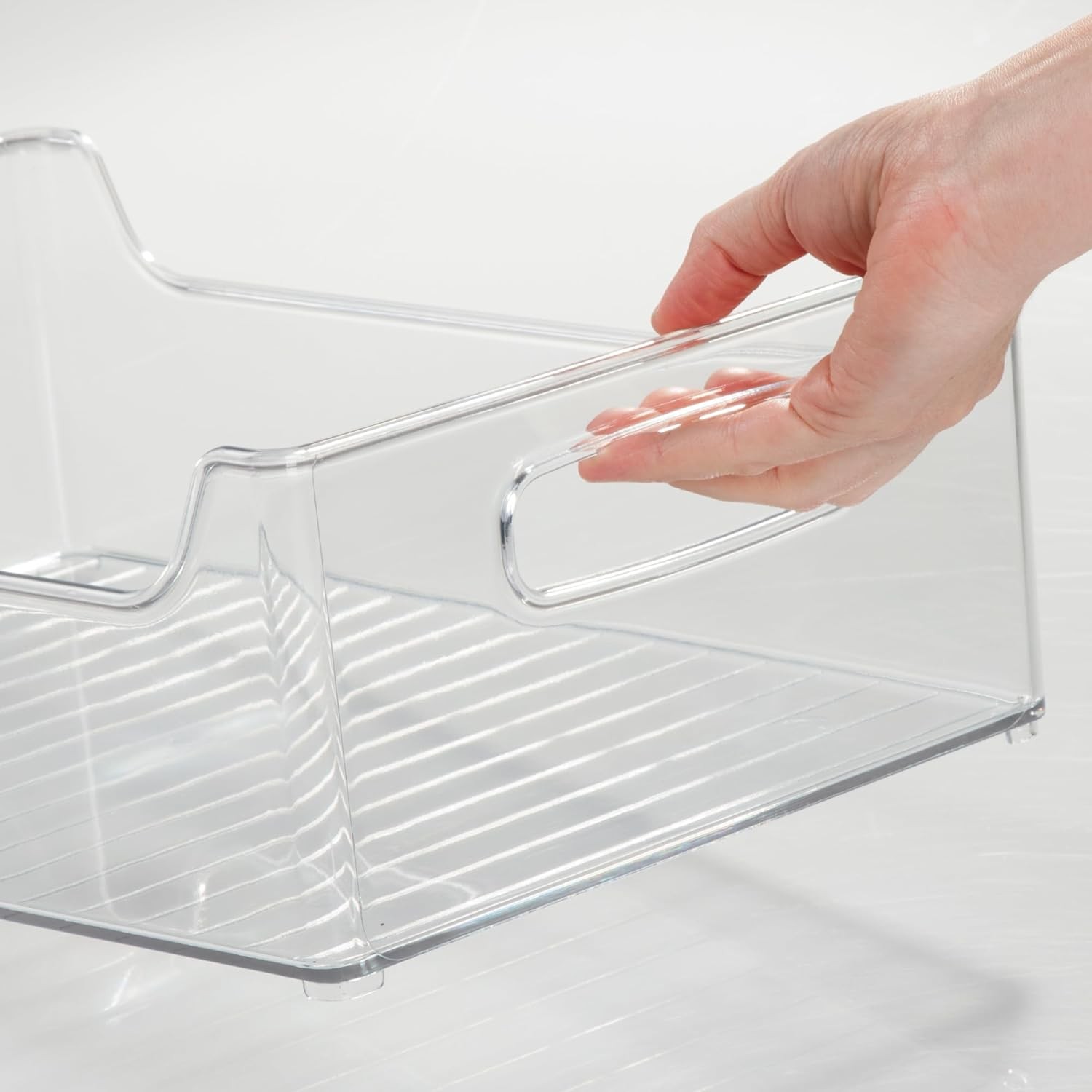 iDesign Stackable Storage Bin W/ Handles Pantry/Fridge Clear Made in USA