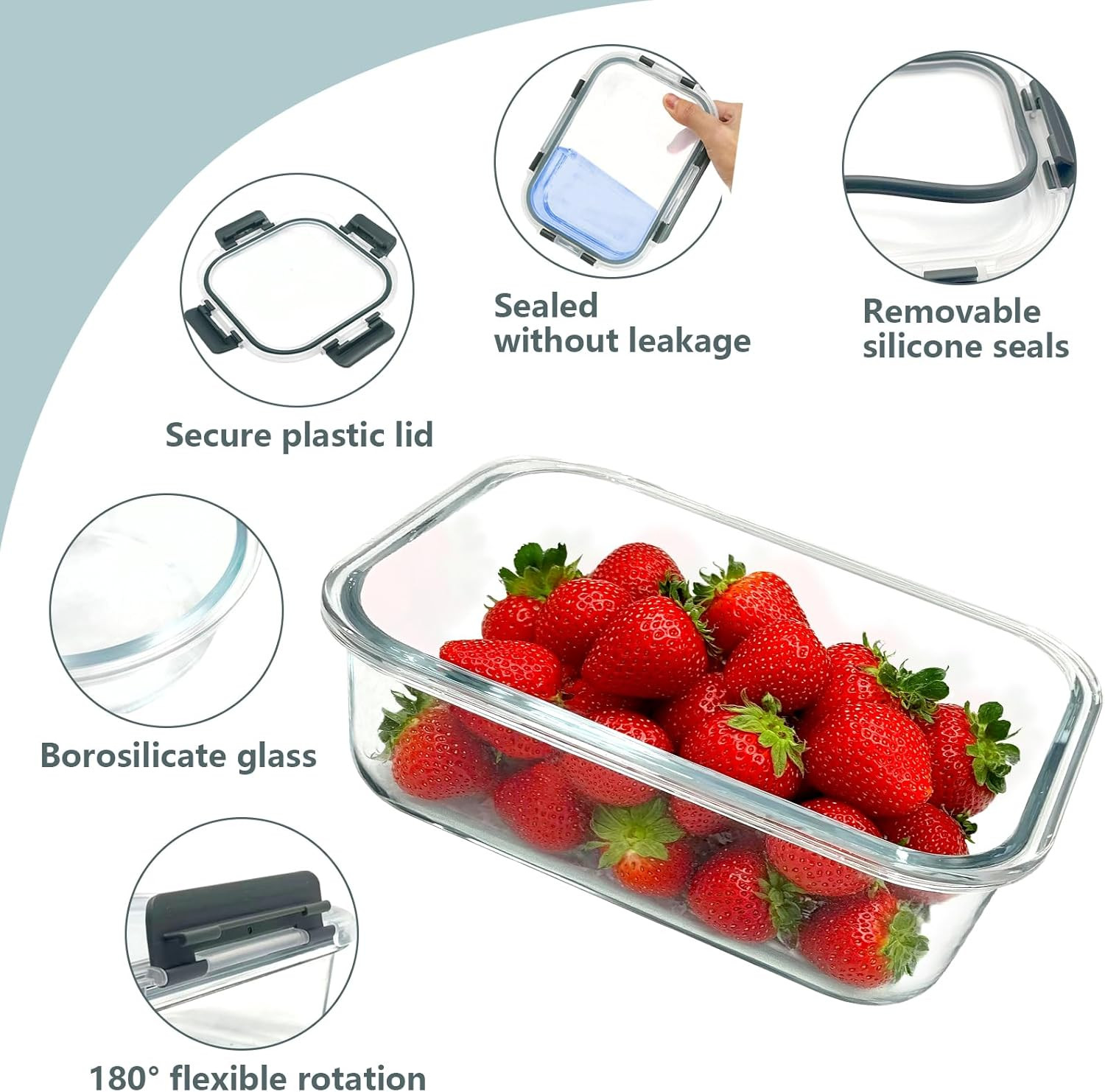 12 Pack Stackable Glass Meal Prep Containers with Lids – Safe & Versatile